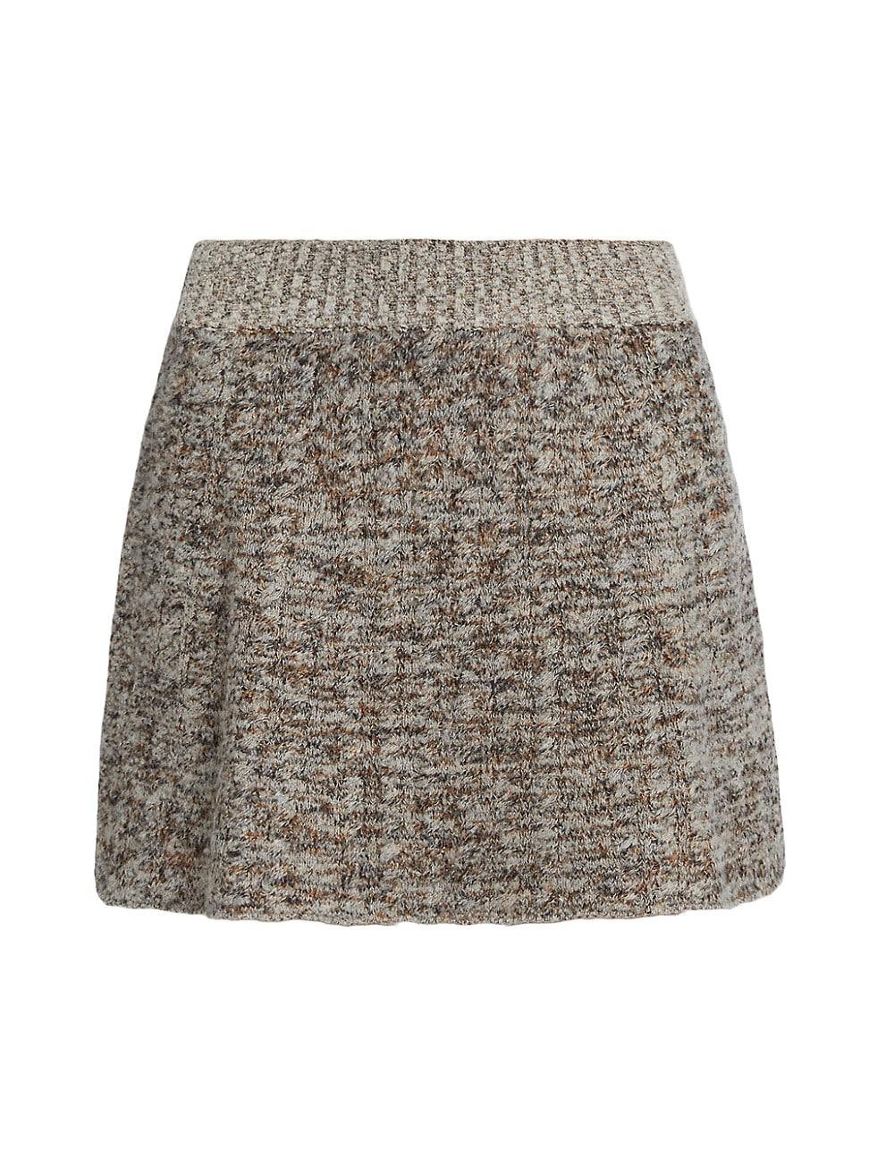 Womens Wool-Blend Marled Miniskirt - Product Image