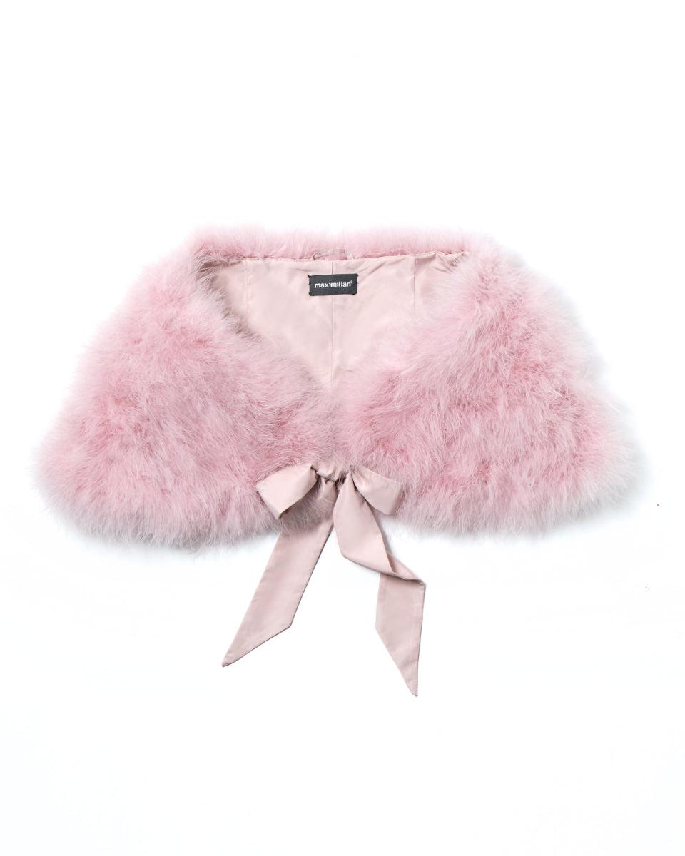 Julia & Stella by Maximilian Turkey Feather Stole with Ties-Maximilian Product Image
