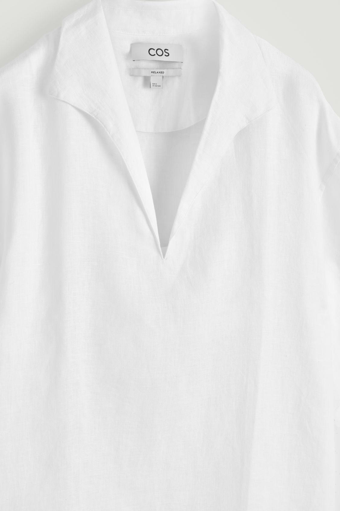 OPEN-COLLAR LINEN SHIRT Product Image