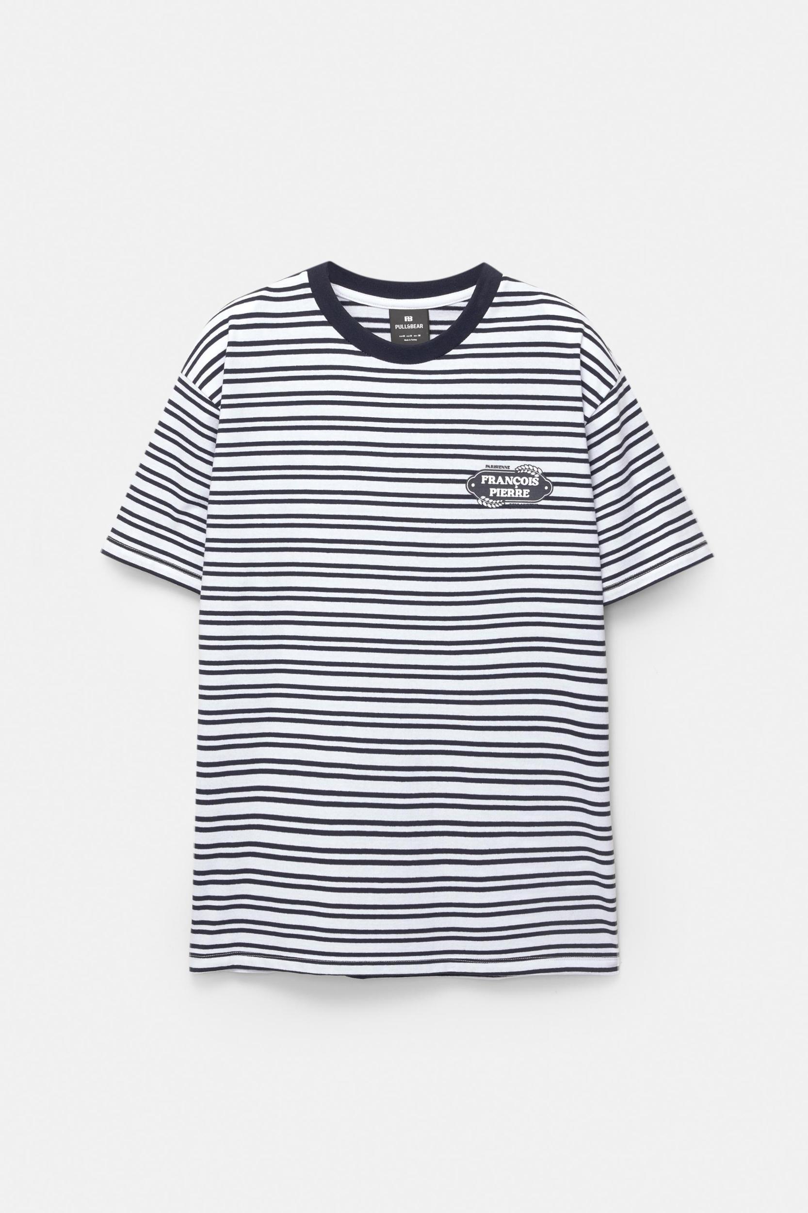 Paris menu striped T-shirt Product Image