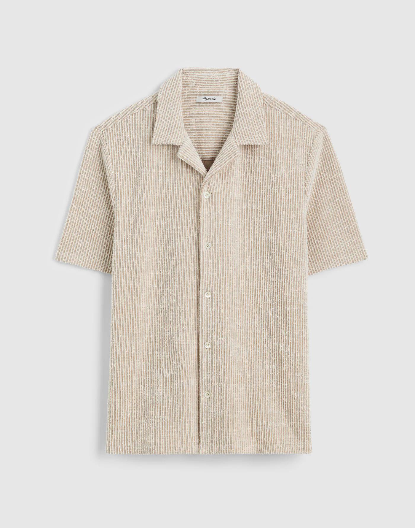 Textured Stripe Camp-Collar Shirt Product Image