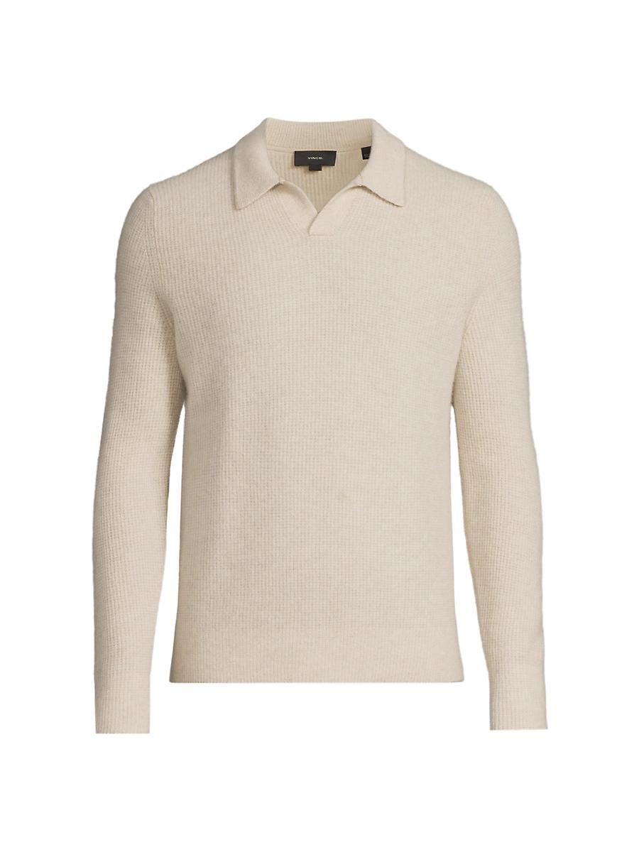 Plush Cashmere Thermal Johnny-Collar Sweater Product Image