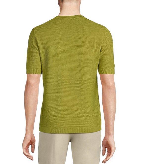 Murano Solid Textured Short Sleeve Crew Sweater Product Image