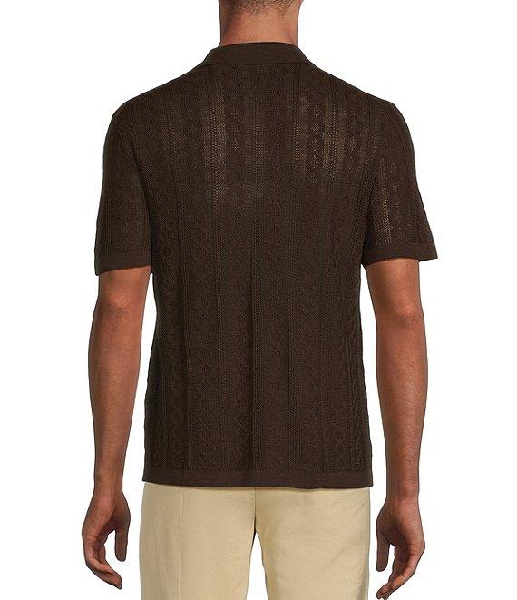 Murano Crocodile World Collection Textured Short Sleeve Woven Camp Shirt Product Image