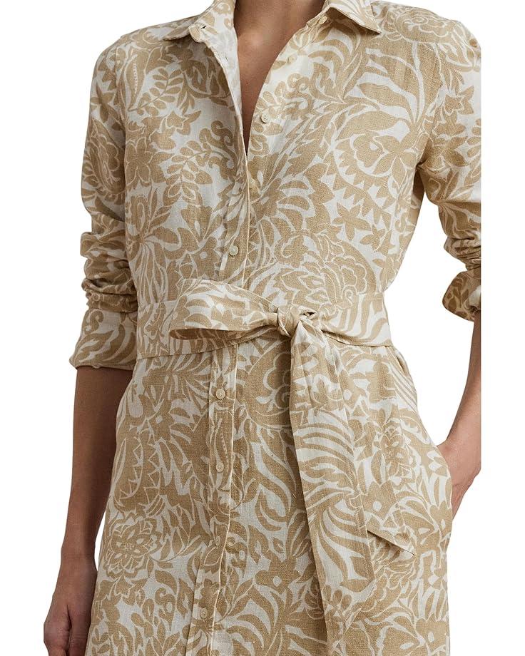 Petite Floral Checked Linen Shirtdress Product Image