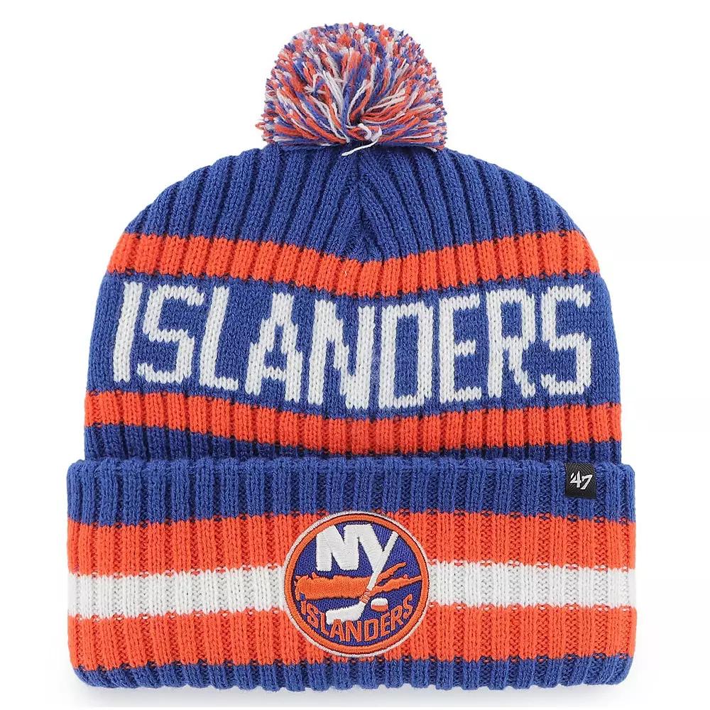 Men's '47 Royal New York Islanders Bering Cuffed Knit Hat with Pom, Isl Blue Product Image