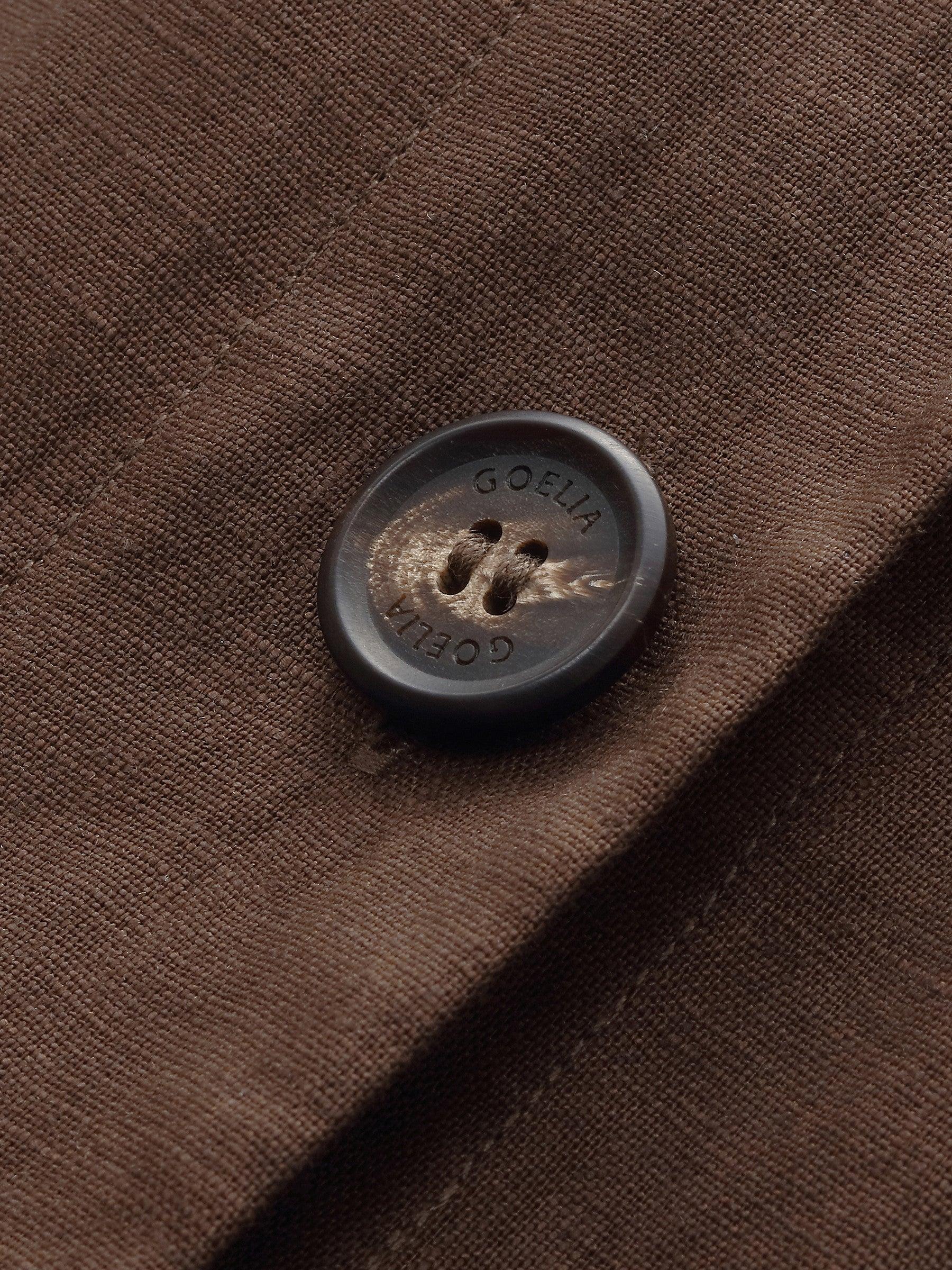 100% Linen Women V-Neck Midi Dress With Belt Product Image