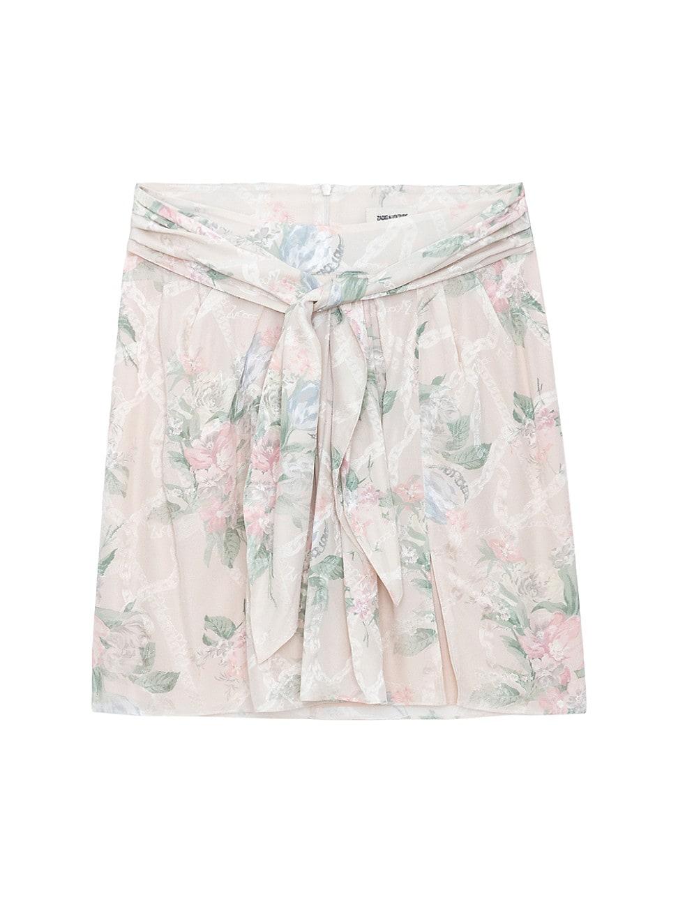 Womens Joji Silk Floral Chain Skirt Product Image