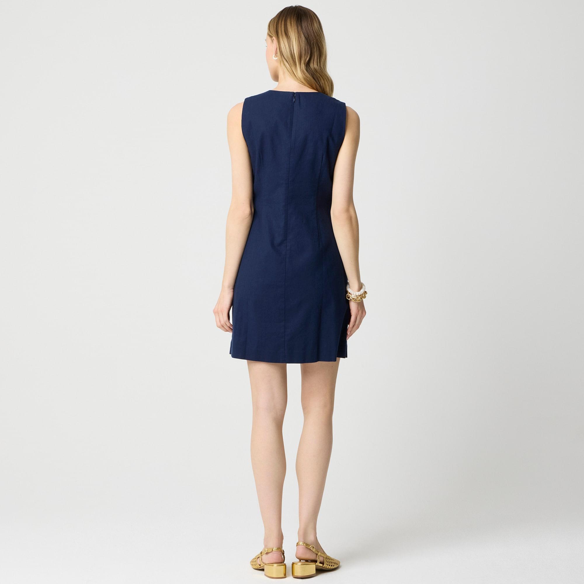 Linen-blend button-front mini dress Product Image