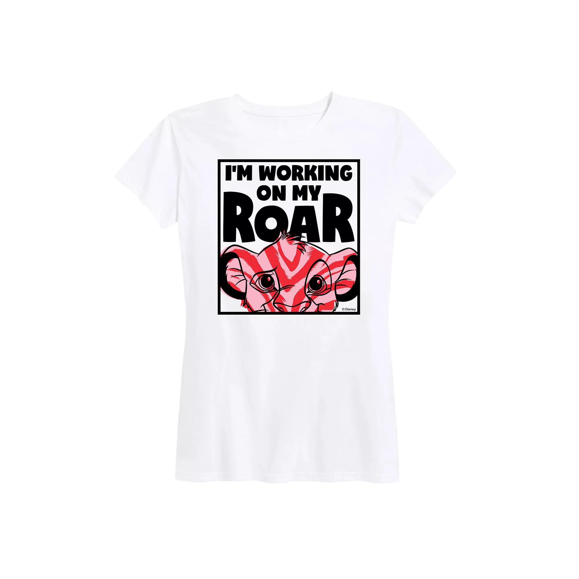 Disney's Lion King Simba Women's I'm Working On My Roar Graphic Tee,  Product Image