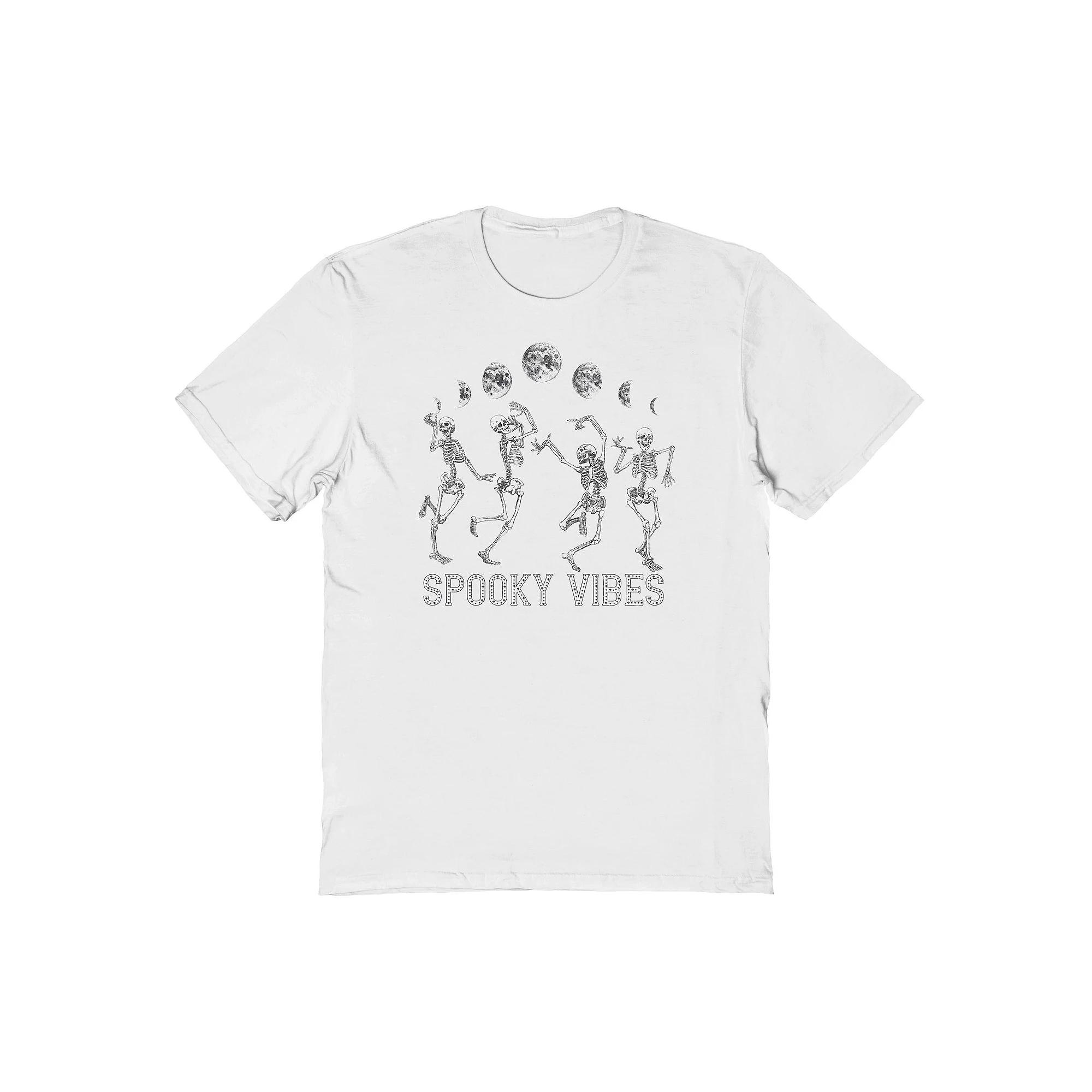 Men's Spooky Vibes Halloween Graphic Tee, Size: Large, White Product Image