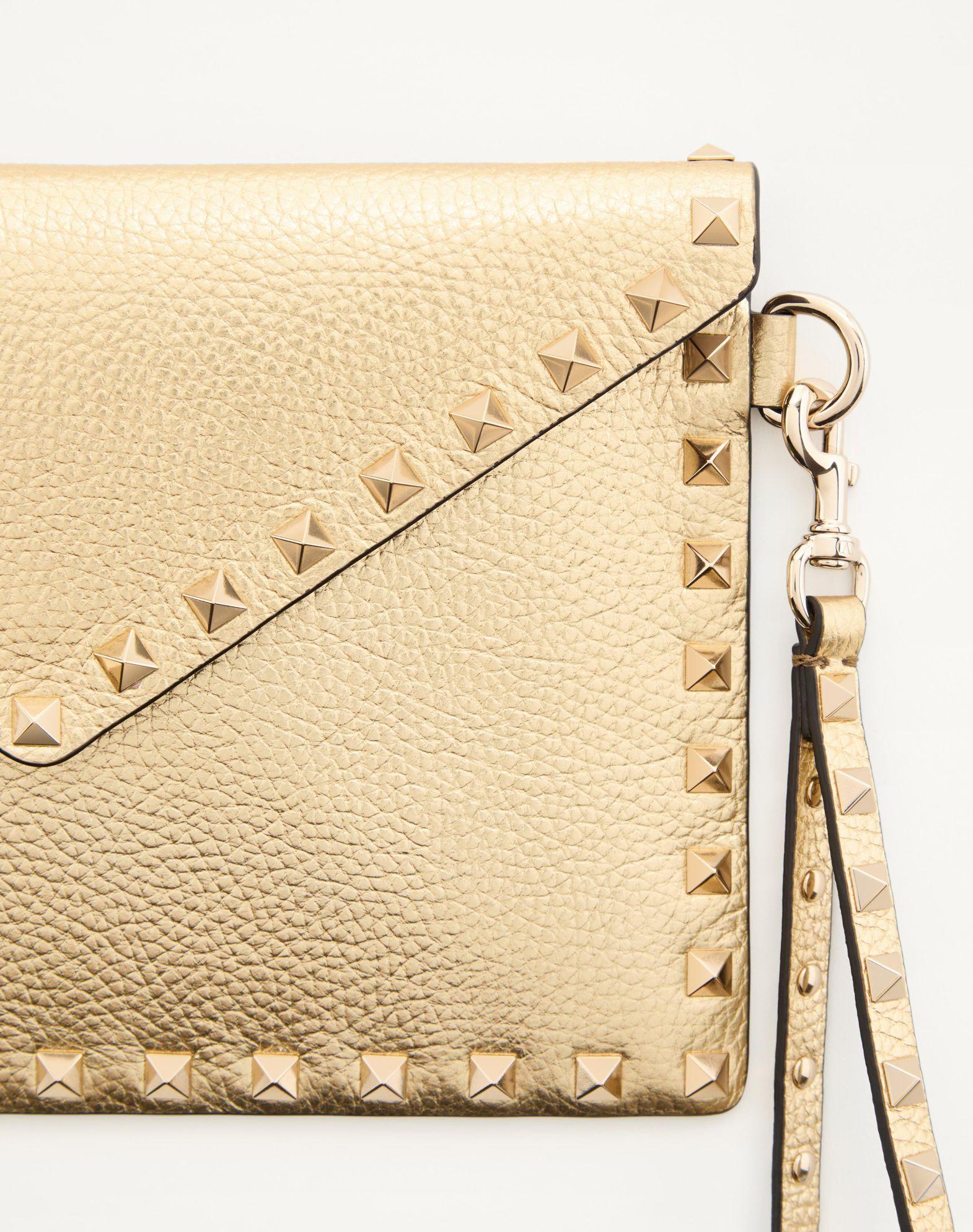 Rockstud Laminated Grainy Calfskin Clutch Bag Product Image