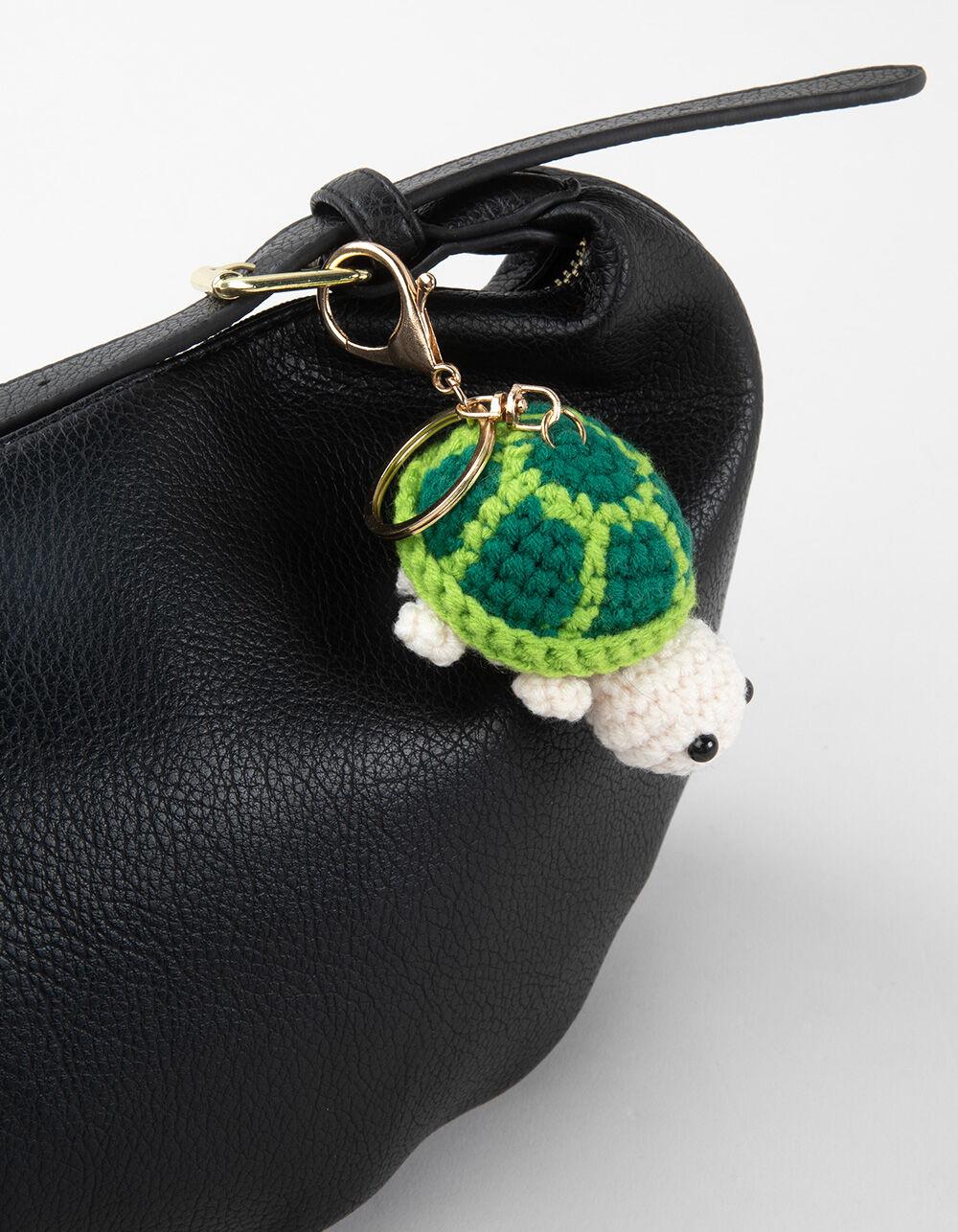 FULL TILT Crochet Turtle Bag Charm - MULTI Product Image