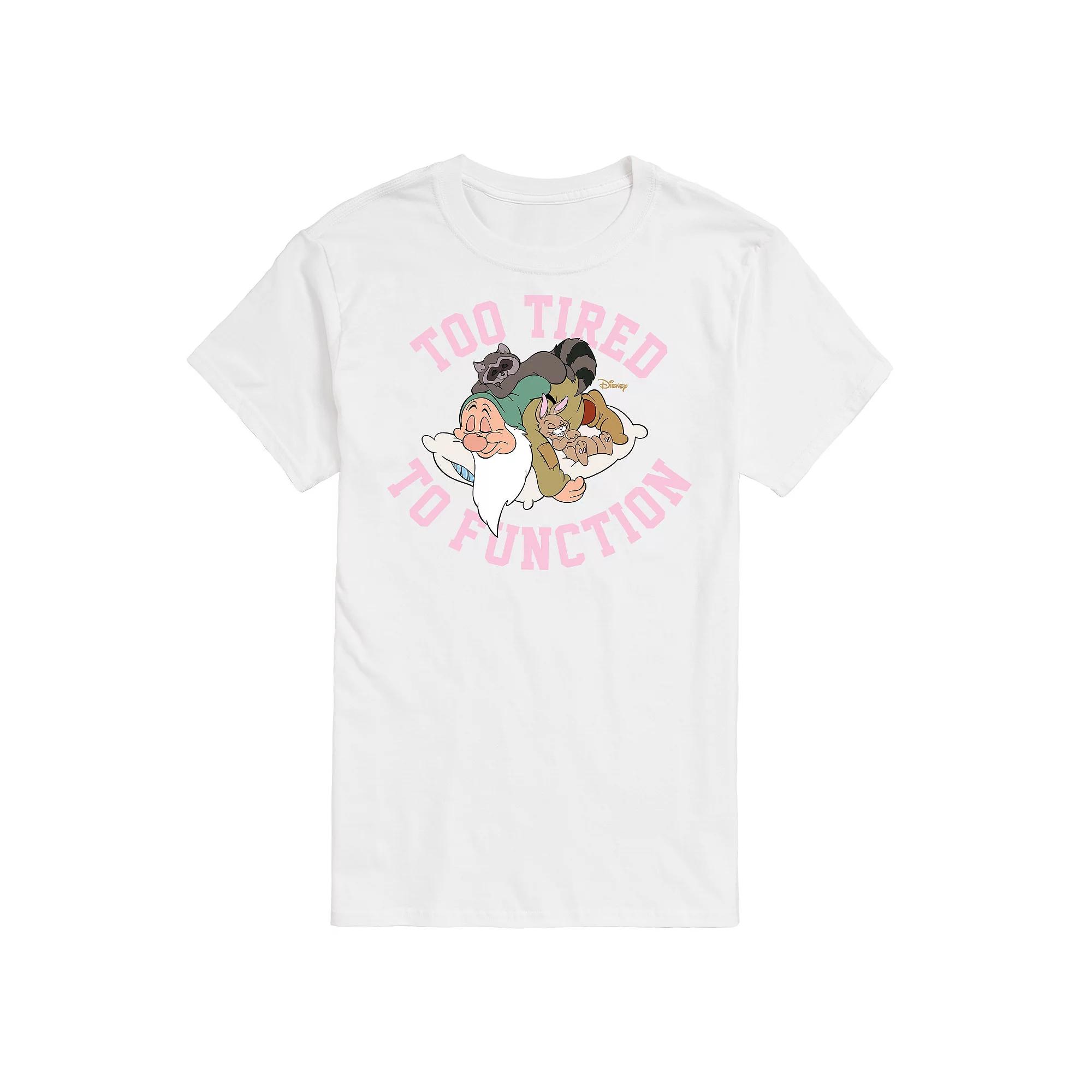 Disney Princess Big & Tall Too Tired To Function Graphic Tee, Men's,  Product Image