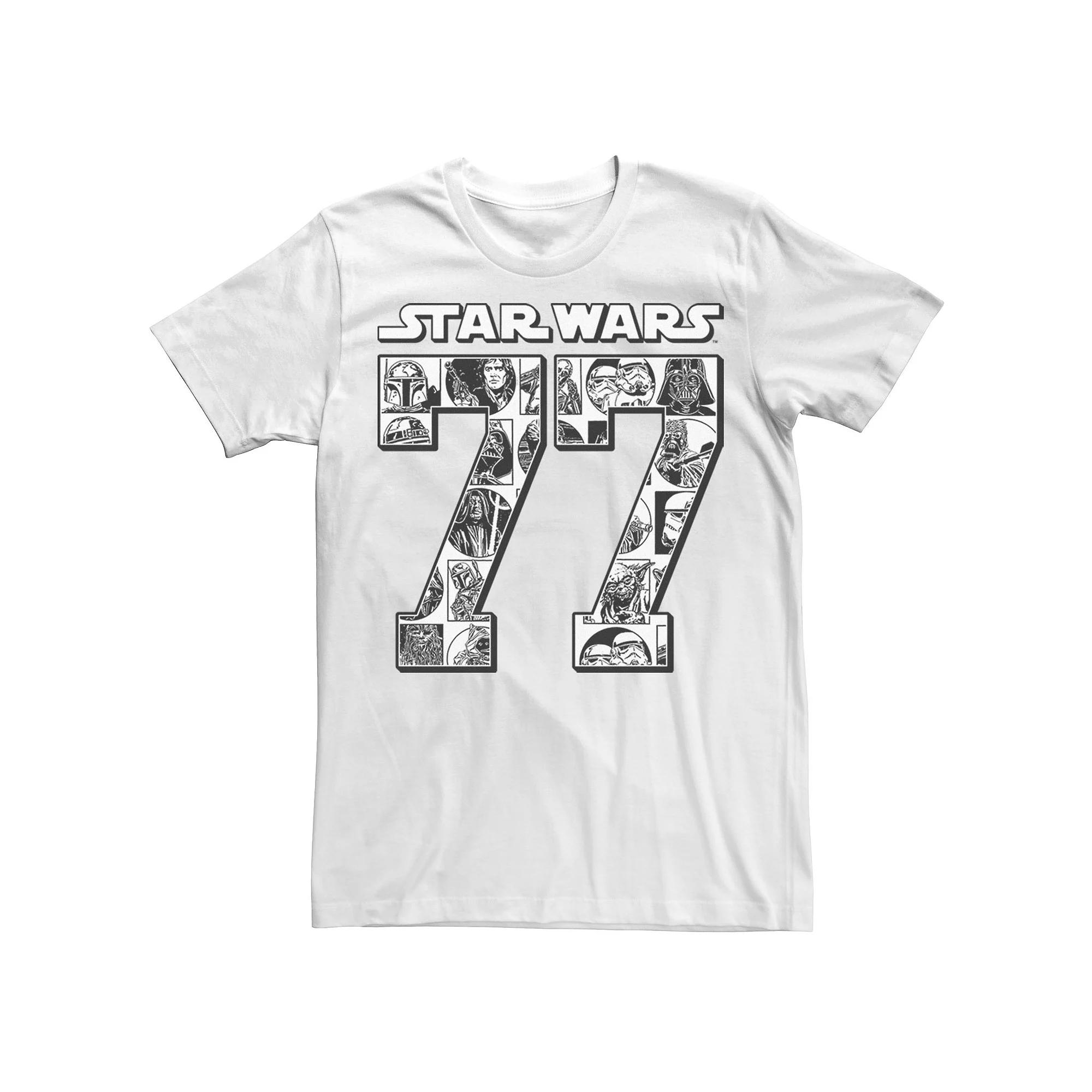 Men's Star Wars 77 Black And White Comic Panel Fill Graphic Tee,  Product Image