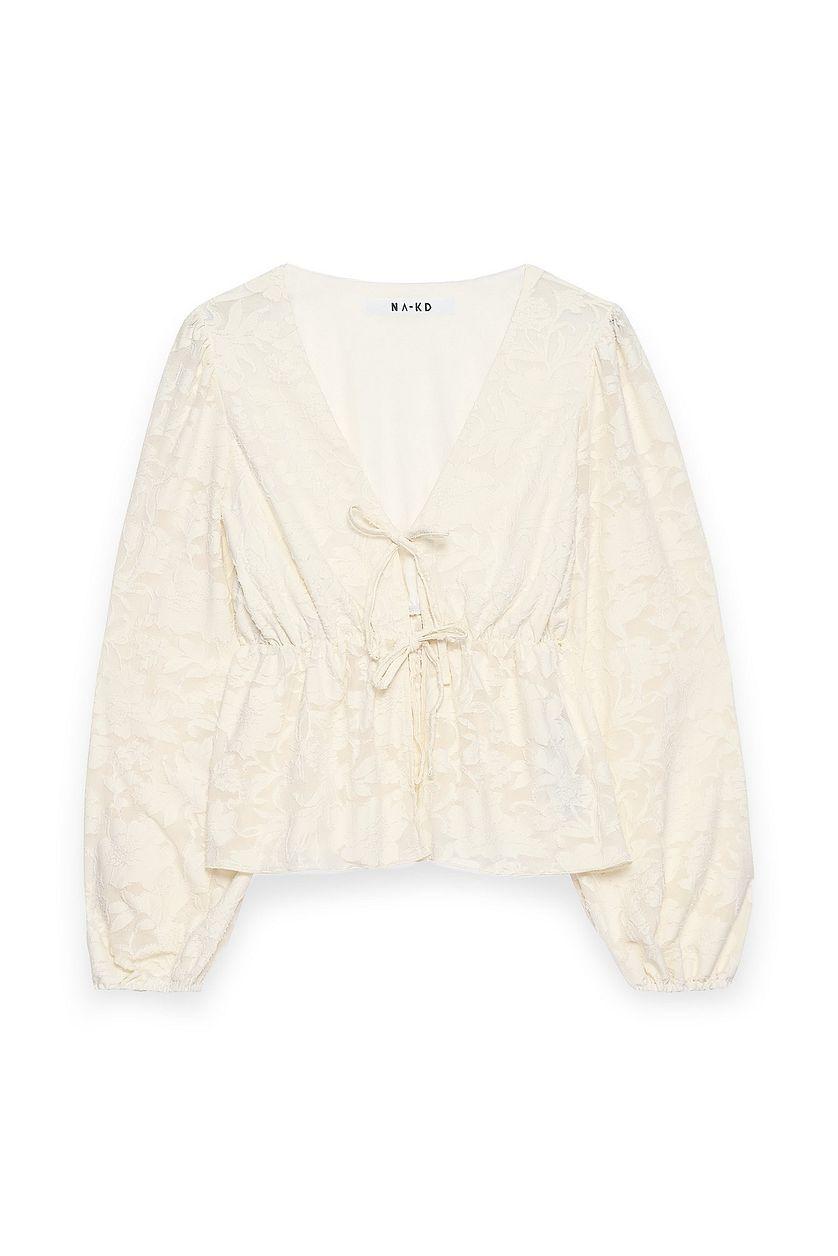 Burn Out Puff Sleeve Top Product Image