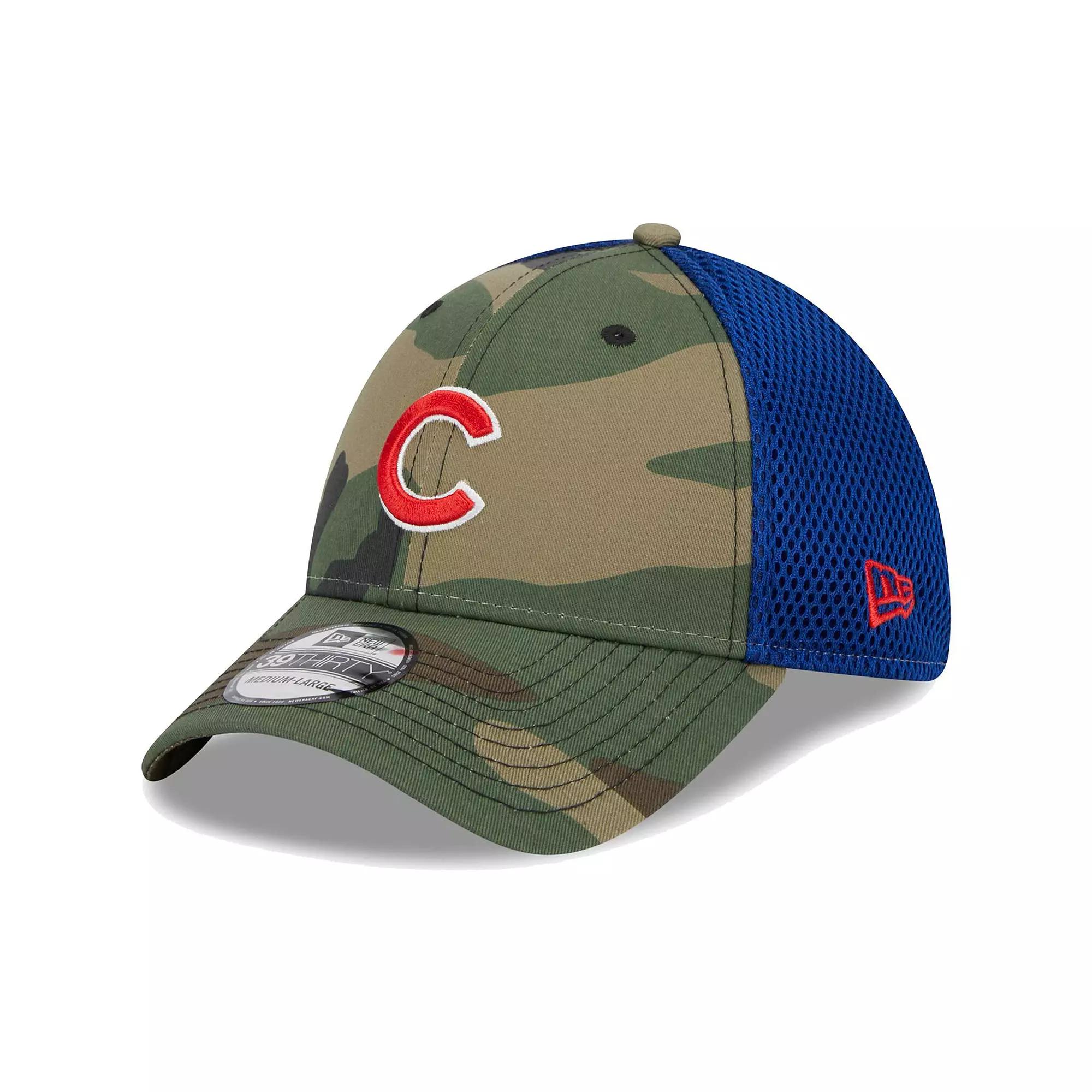 Men's New Era Camo Chicago Cubs Team Neo 39THIRTY Flex Hat, Size: Medium/Large, Green Product Image