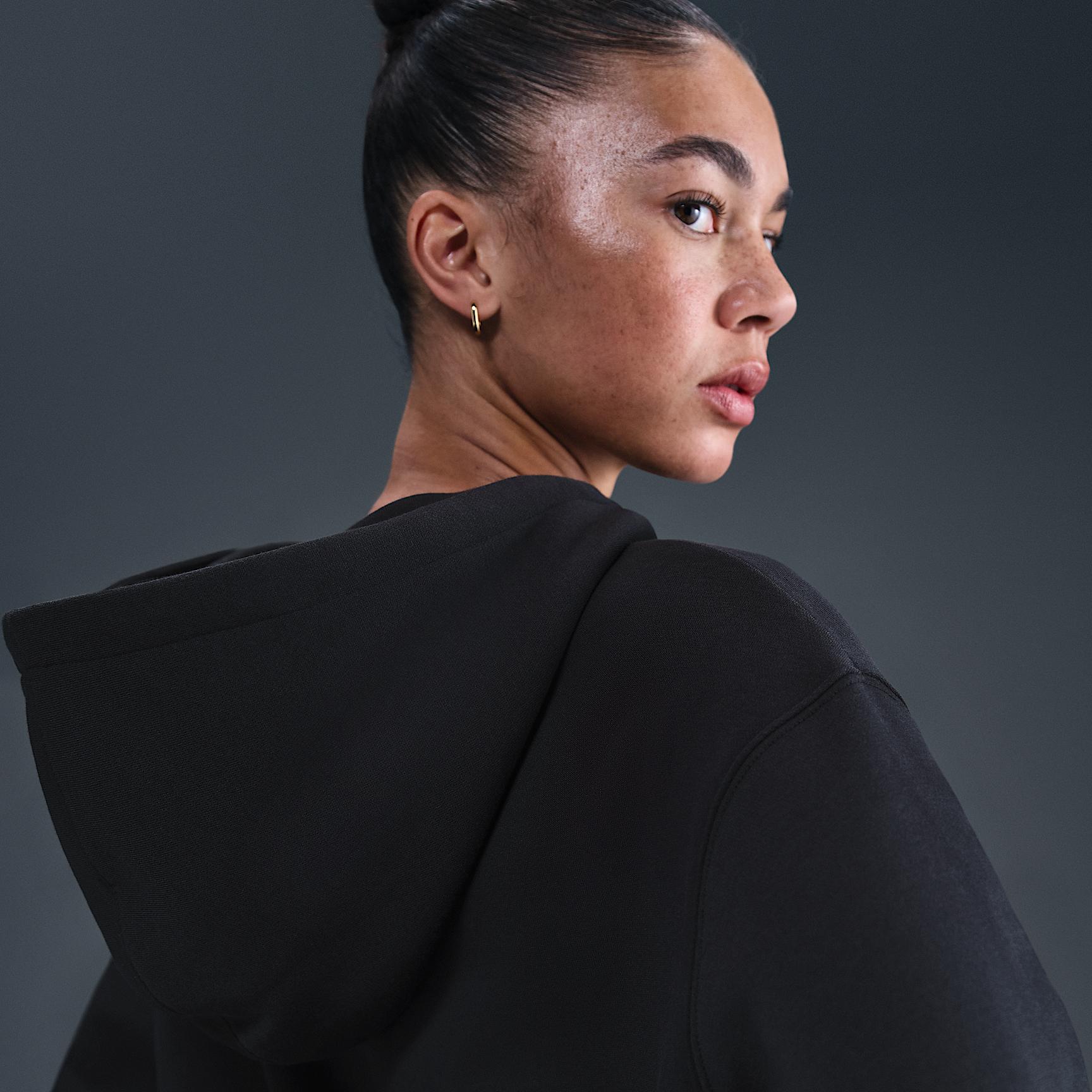 Womens Nike Sportswear Phoenix Fleece Loose Full-Zip Cropped Hoodie | HV2426-010 Product Image