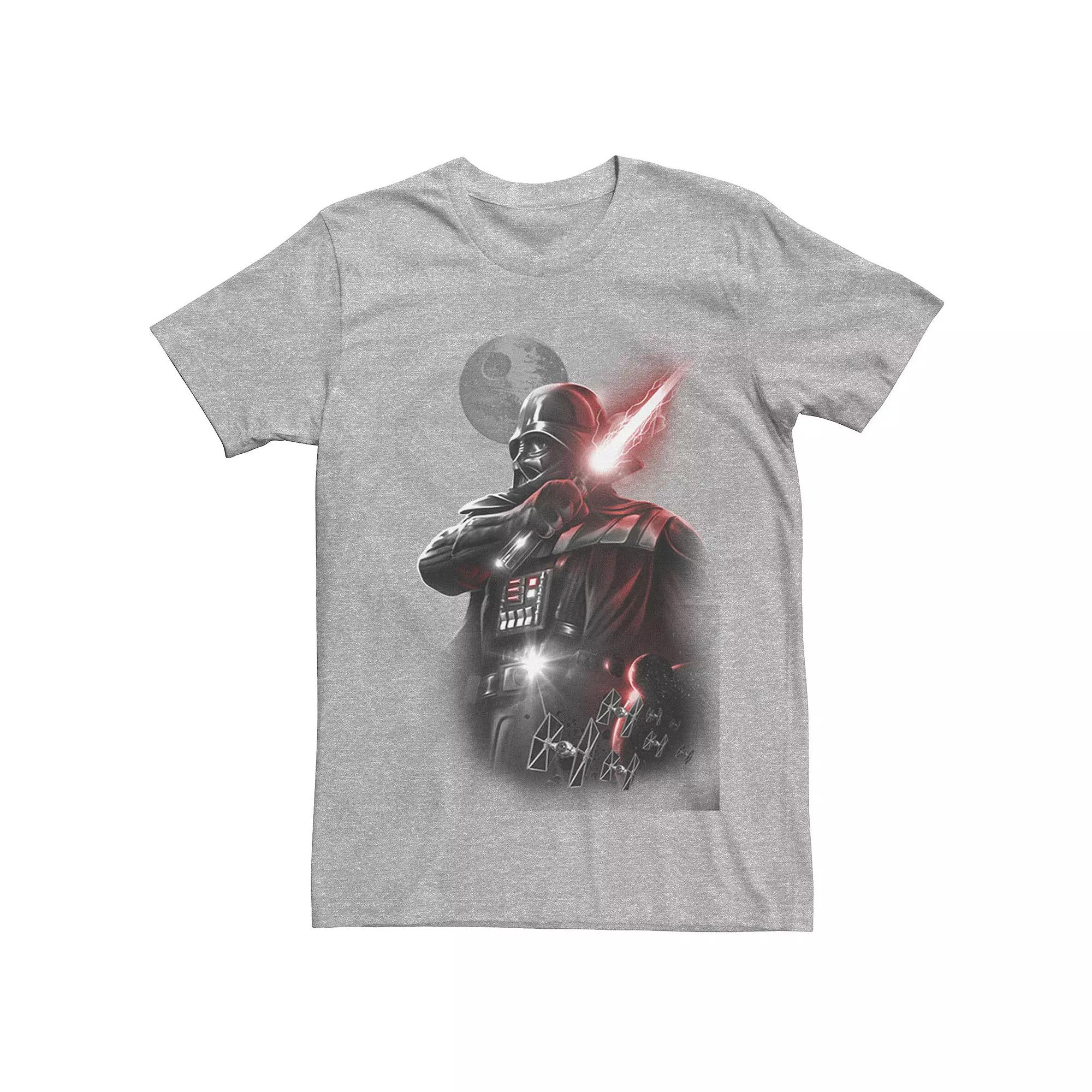 Men's Star Wars Darth Vader Lightsaber Portrait Graphic Tee, Size: XL, Athletic Grey Product Image