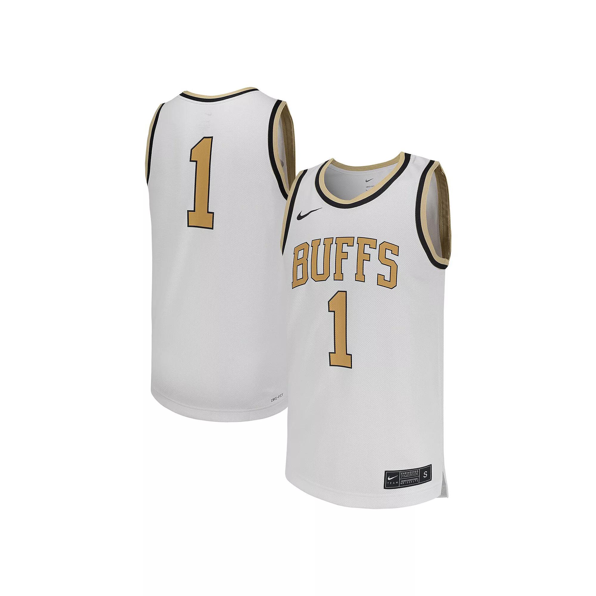Men's Nike #1 White Colorado Buffaloes Replica Basketball Jersey,  Product Image
