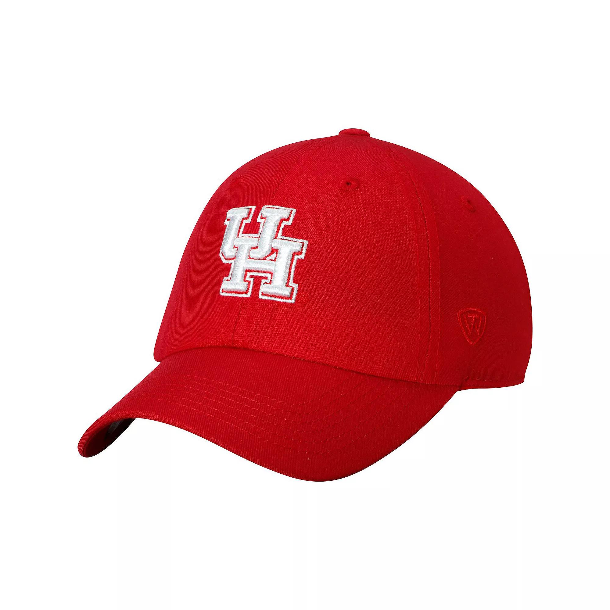 Men's Top of the World Red Houston Cougars Primary Logo Staple Adjustable Hat, Hou Red Product Image