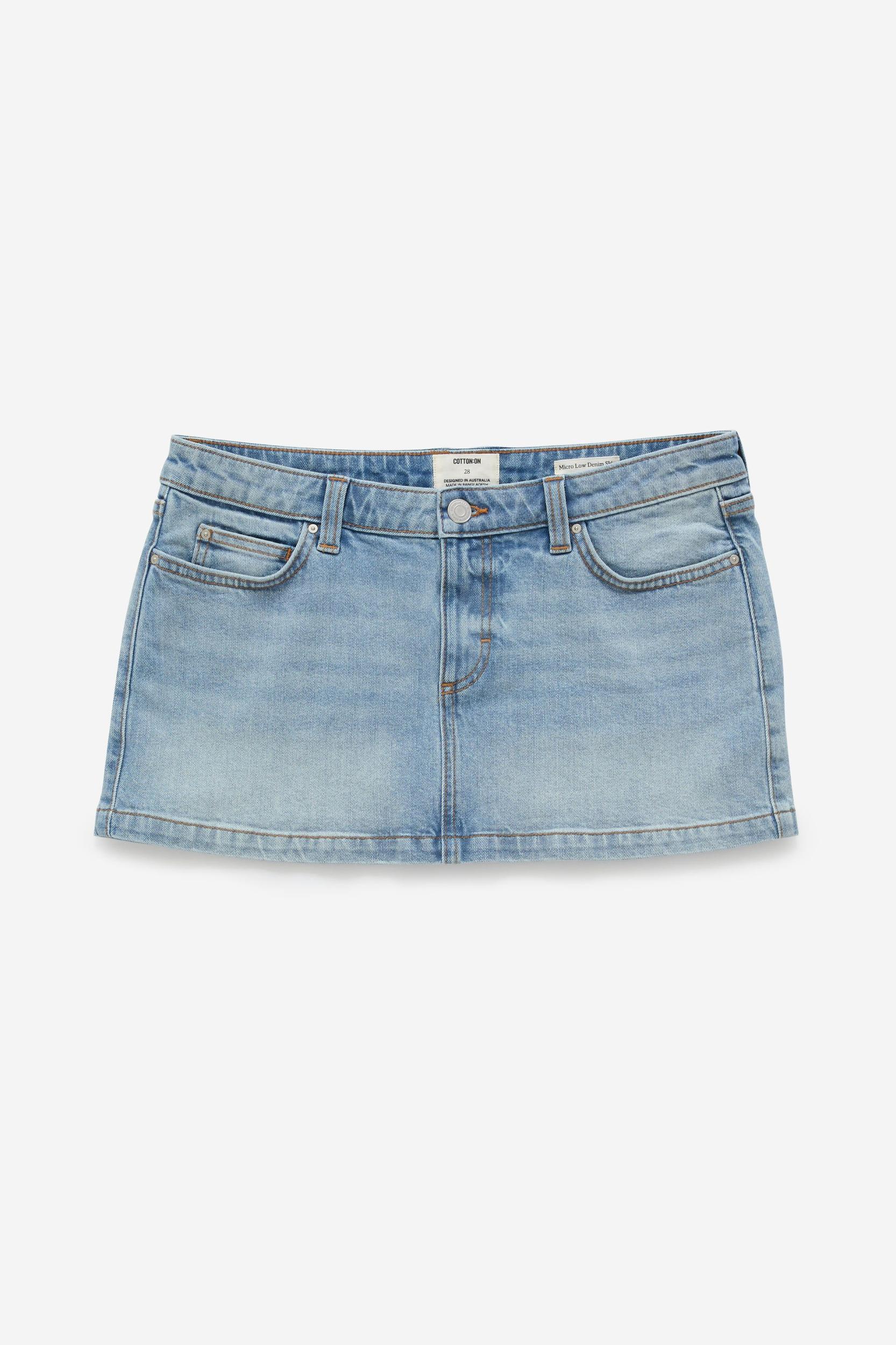 Micro Low Denim Skirt Product Image