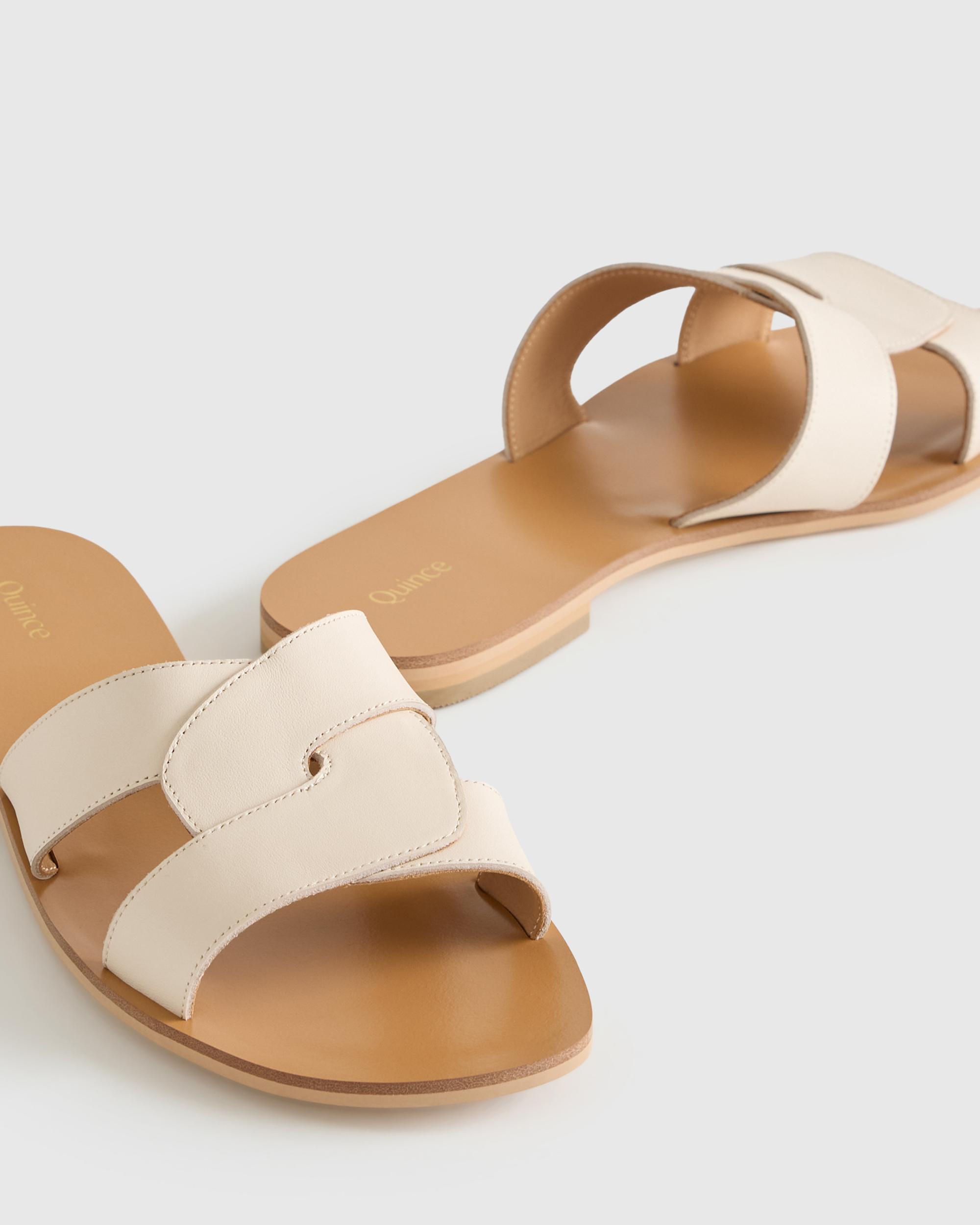 Quince | Women's Italian Leather Cutout Slide Sandal Product Image