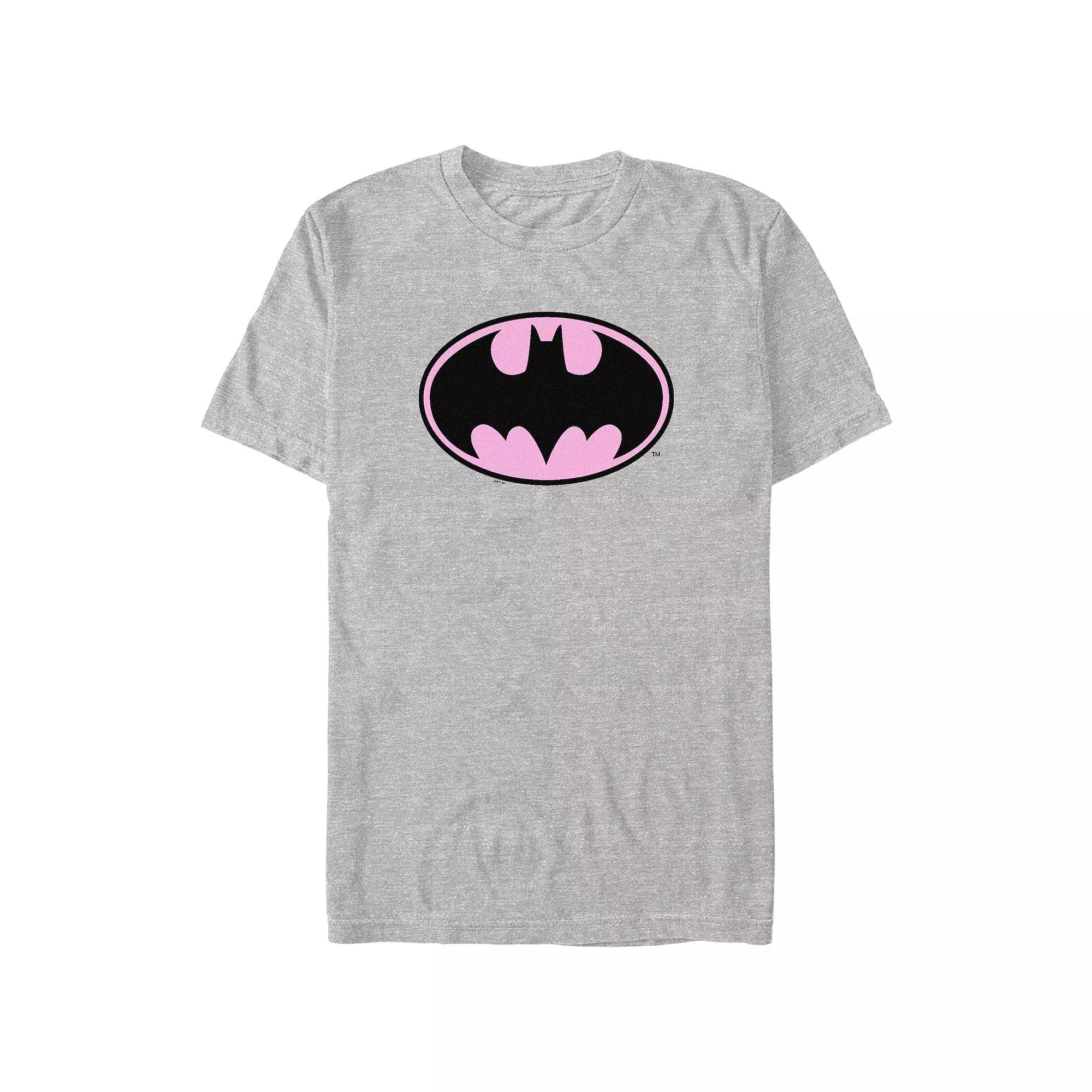 Juniors' Batman Pink Background Logo Boyfriend Graphic Tee, Women's,  Product Image