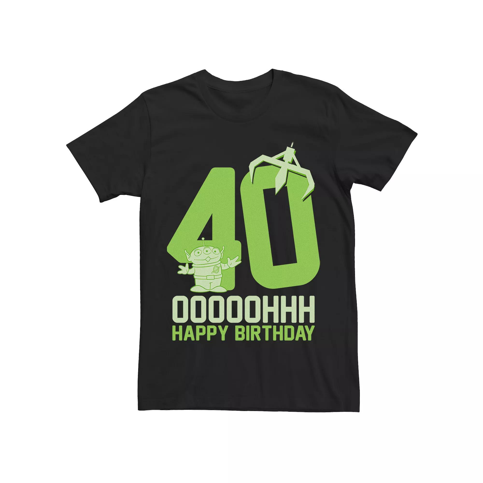 Disney / Pixar's Toy Story Aliens Men's OOOOH Happy 40th Birthday Tee, Size: XXL, Black Product Image