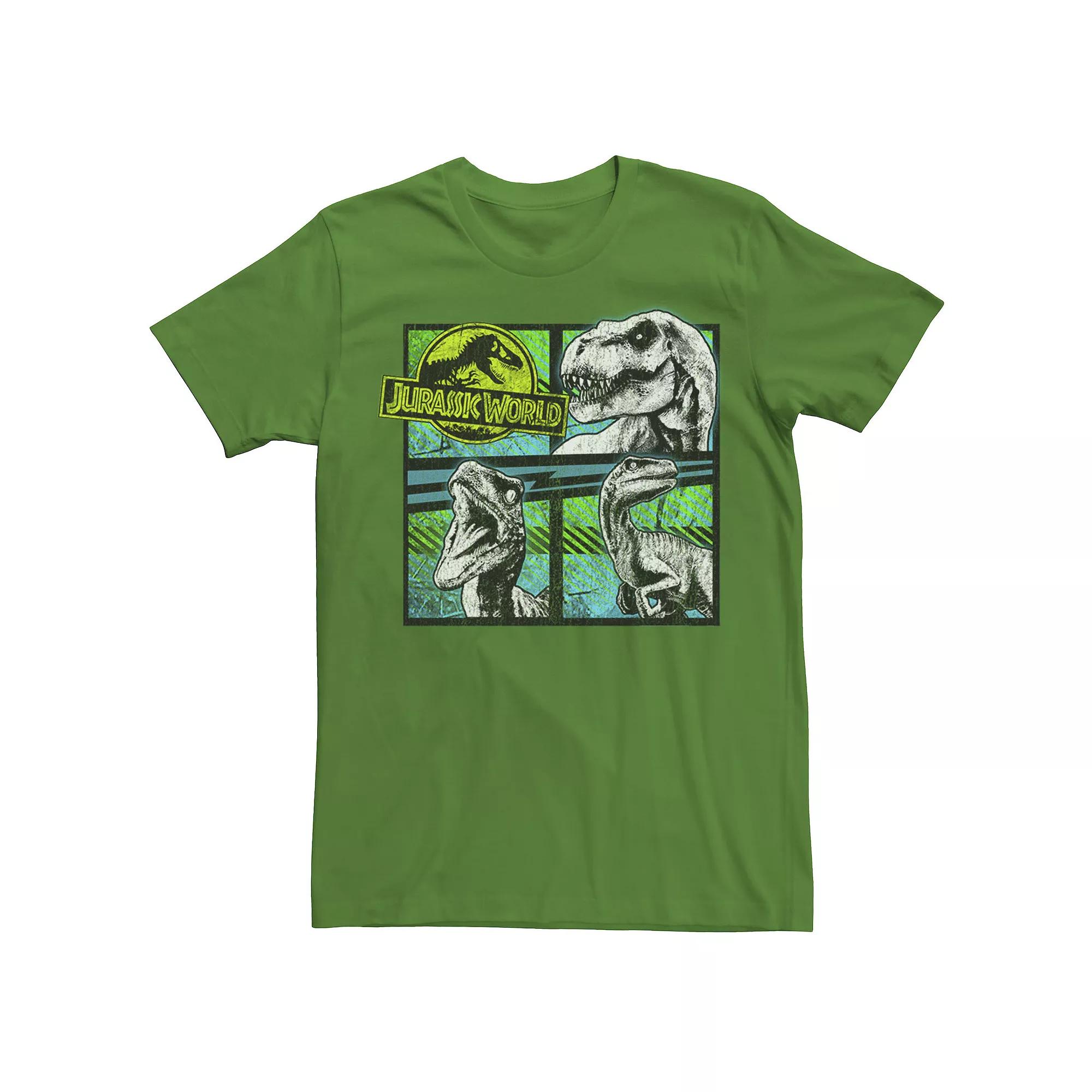 Men's Jurassic World Dinosaurs Group Of 3 Neon Graphic Tee,  Product Image