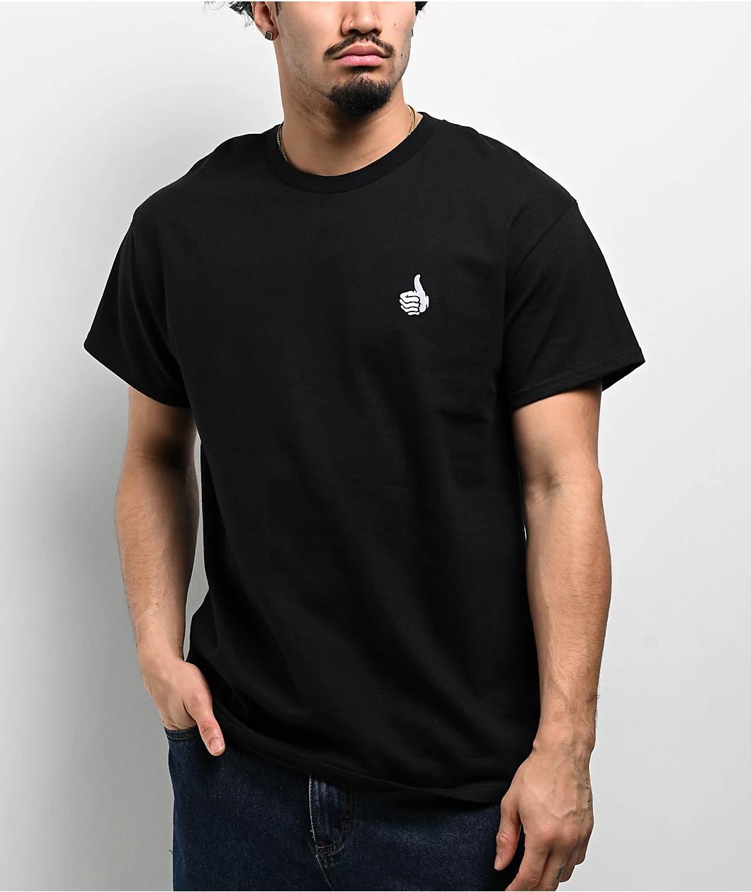 Bro Style Circle Thumb Black T-Shirt Product Image
