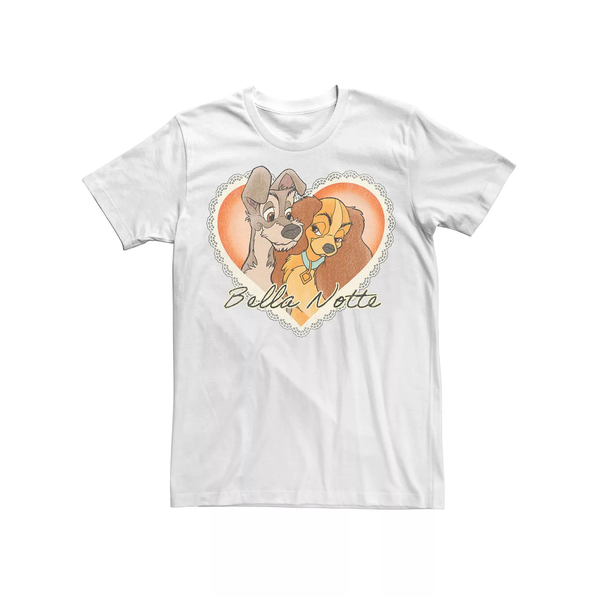 Men's Lady And The Tramp Vintage Valentine Dog Love Tee,  Product Image