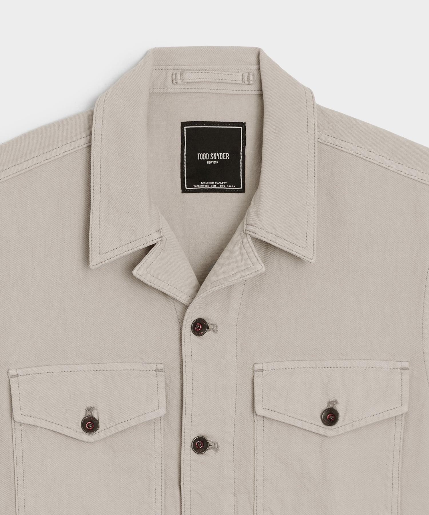 Cropped Denim Eisenhower Jacket Product Image