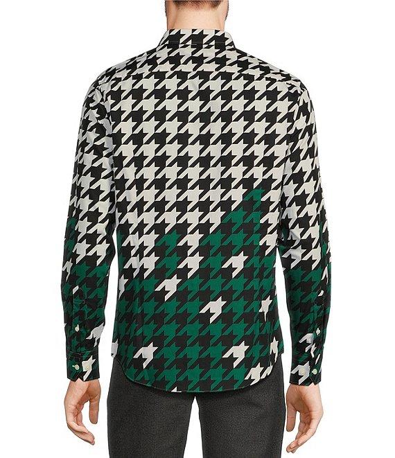 Murano Big & Tall Prehistoric Prep Collection Slim Fit Houndstooth Long Sleeve Woven Shirt Product Image