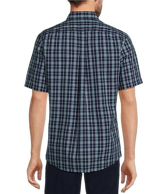 Gold Label Roundtree & Yorke Slim Fit Non-Iron Short Sleeve Medium Plaid Pattern Sport Shirt Product Image