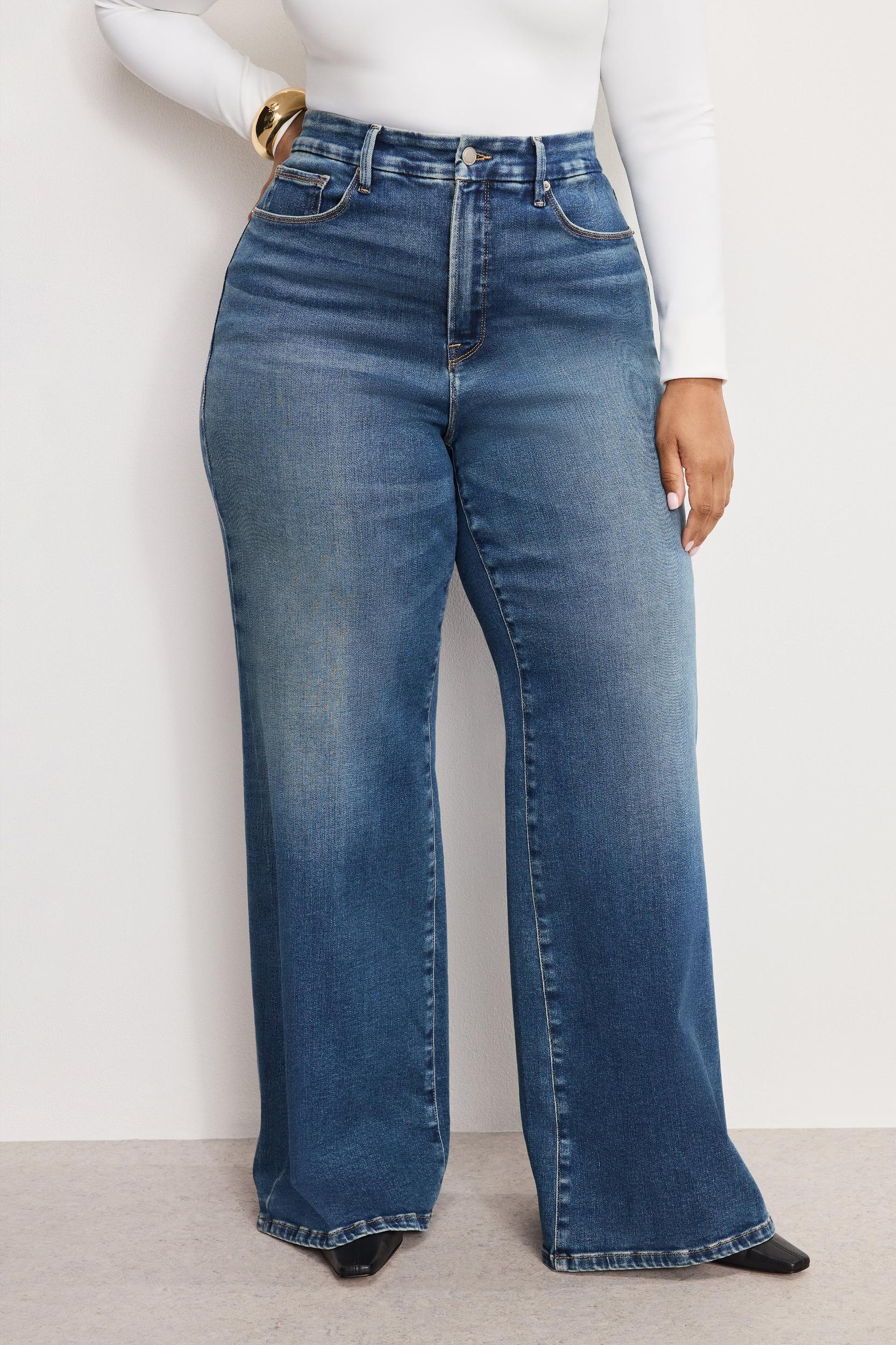 SOFT TECH GOOD WAIST PALAZZO JEANS | INDIGO986 Product Image