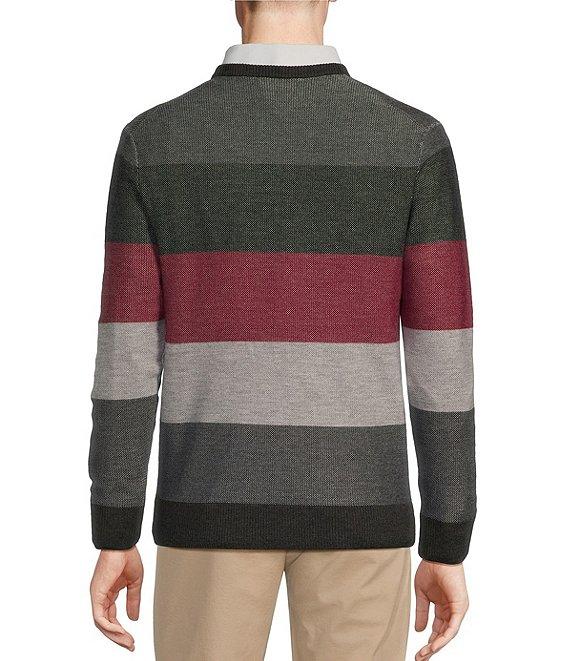 Cremieux Blue Label Stripe Jacquard Wool Sweater Product Image