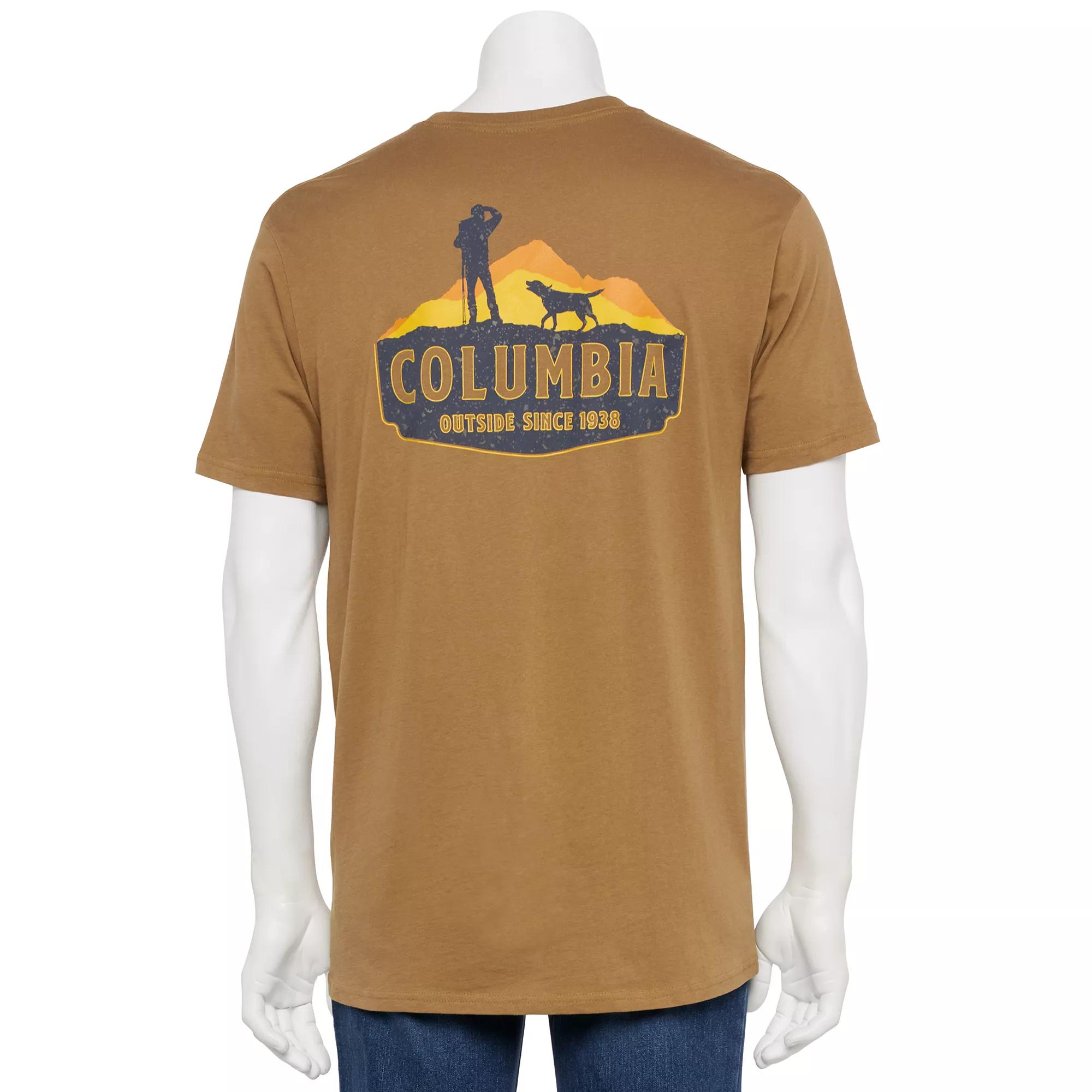 Men's Columbia Short Sleeve Back Graphic Tee, Size: Small, Delta Product Image