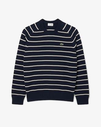 Striped Cotton Crew Neck Sweater Product Image