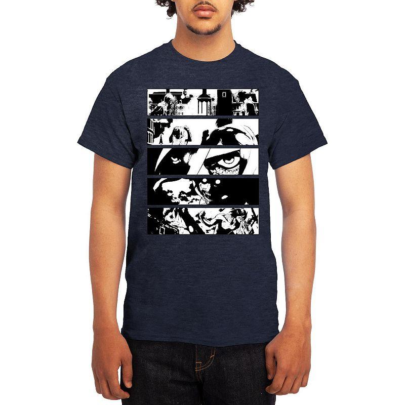 Men's Attack on Titan Black & White Battle Layout Tee, Size: XL, Royal Blue Product Image