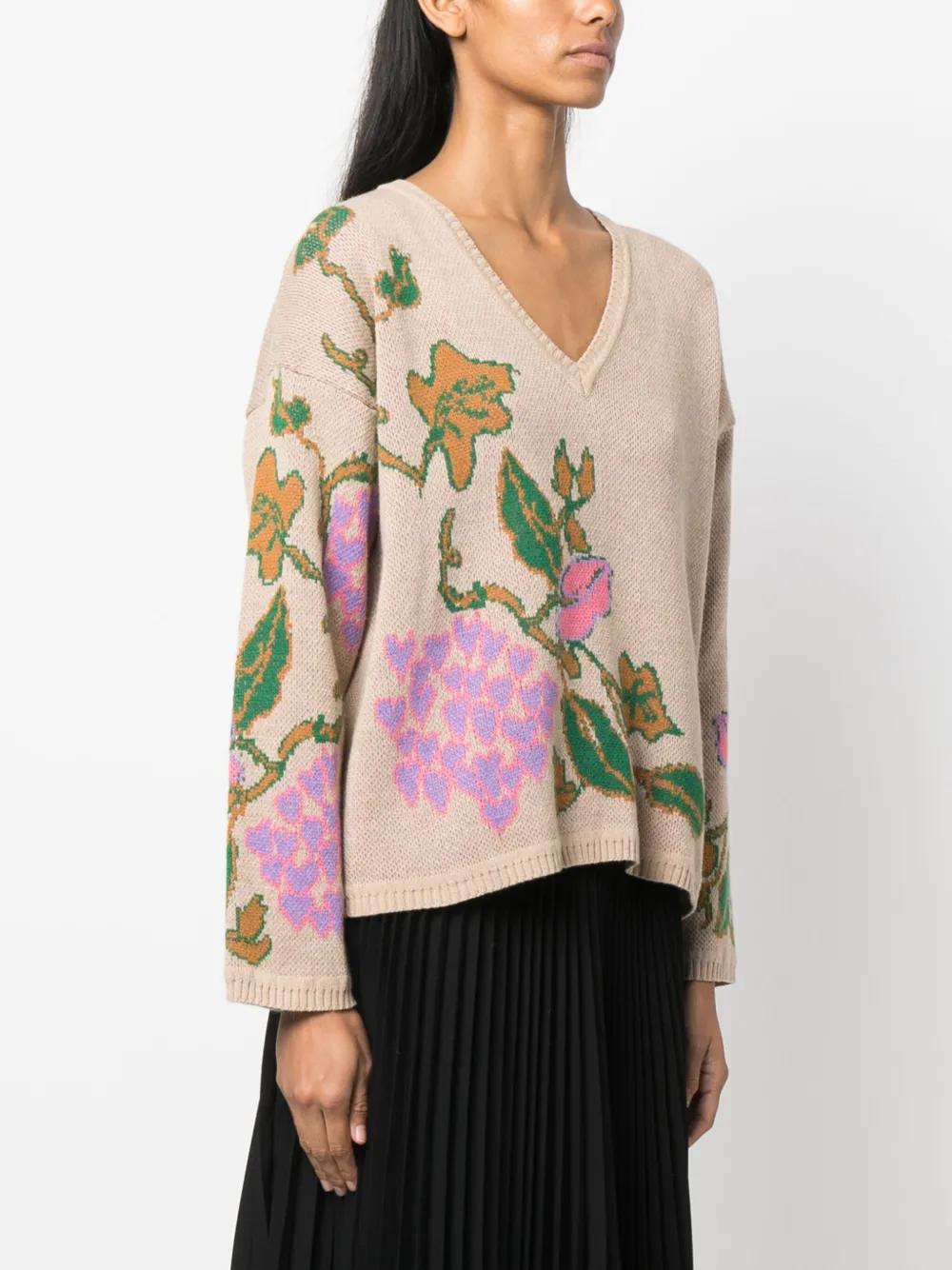 floral intarsia-knit jumper Product Image