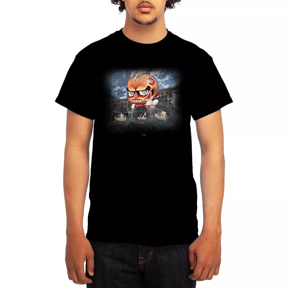 Men's Attack on Titan Chibi Characters Rocks Tee, Boy's, Size: XXL, Black Product Image