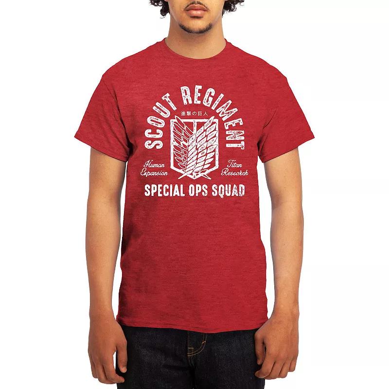 Men's Attack on Titan Special Ops Scouts Graphic Tee, Size: Large, Grey Red Product Image