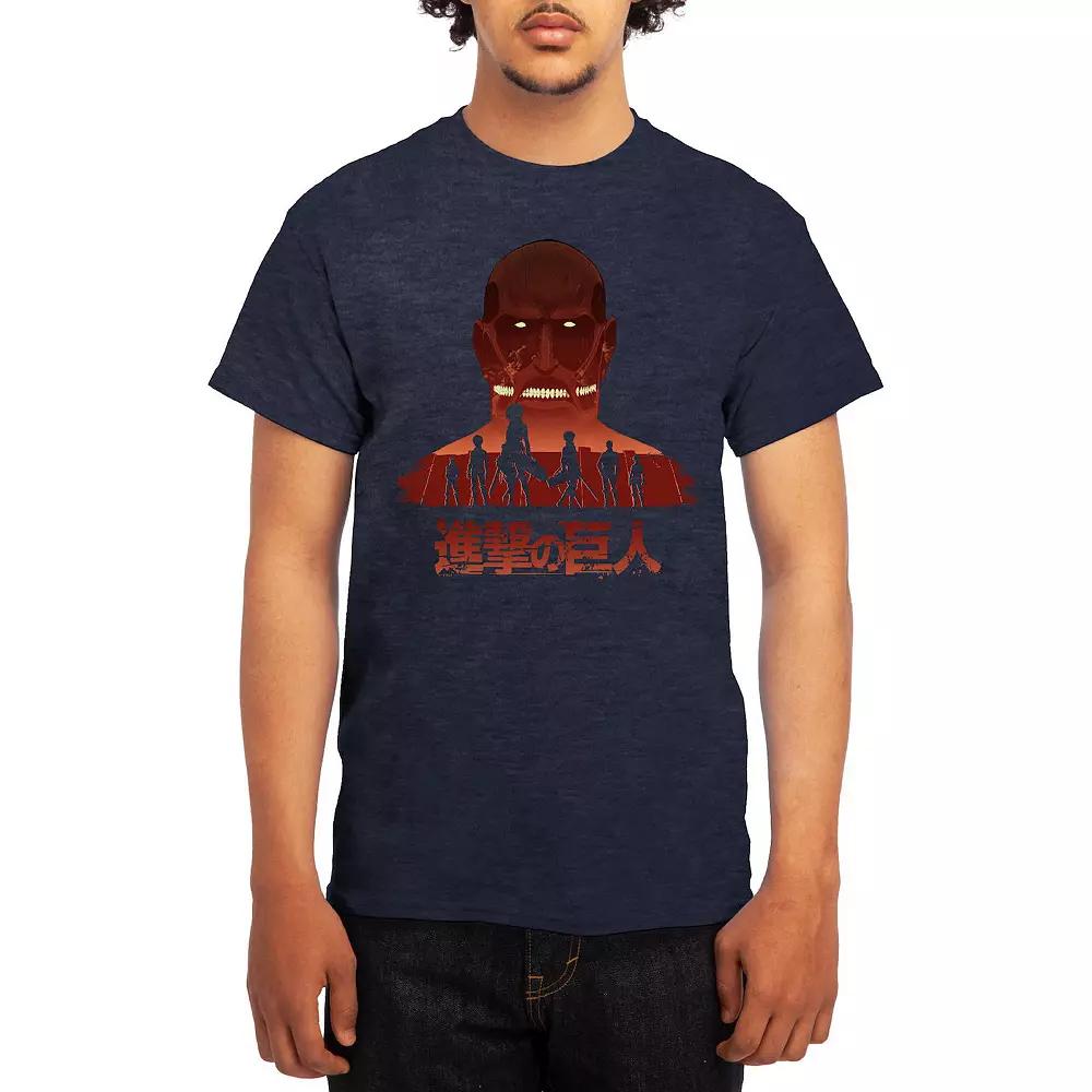 Men's Attack on Titan Titan Silhouette Sunset Tee, Size: Large, Grey Product Image