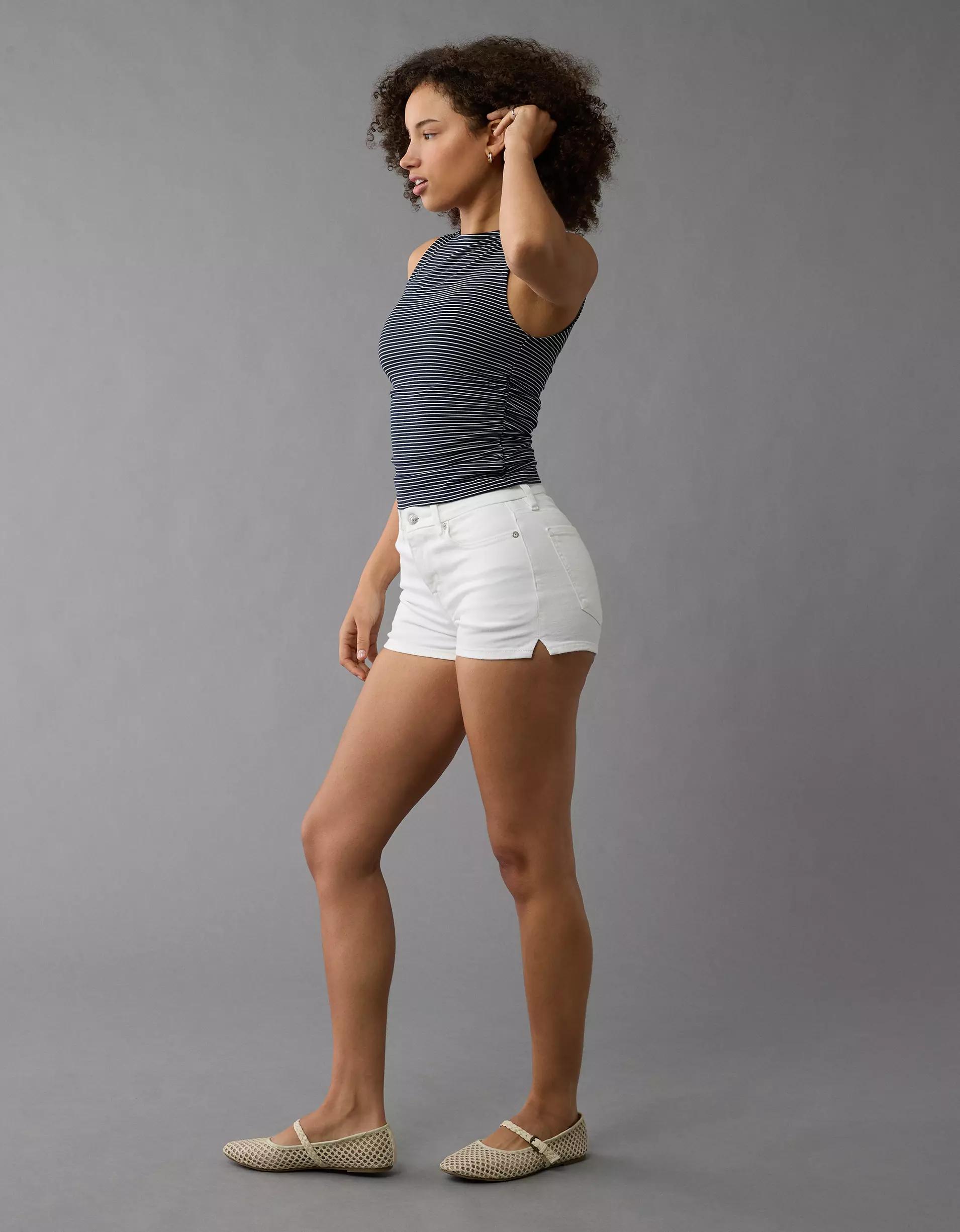 AE Next Level Curvy High-Waisted Denim Short Short Product Image