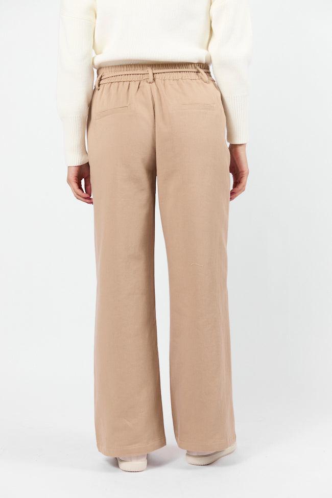 New Flow Khaki Pull On Wide Leg Pants FINAL SALE Product Image