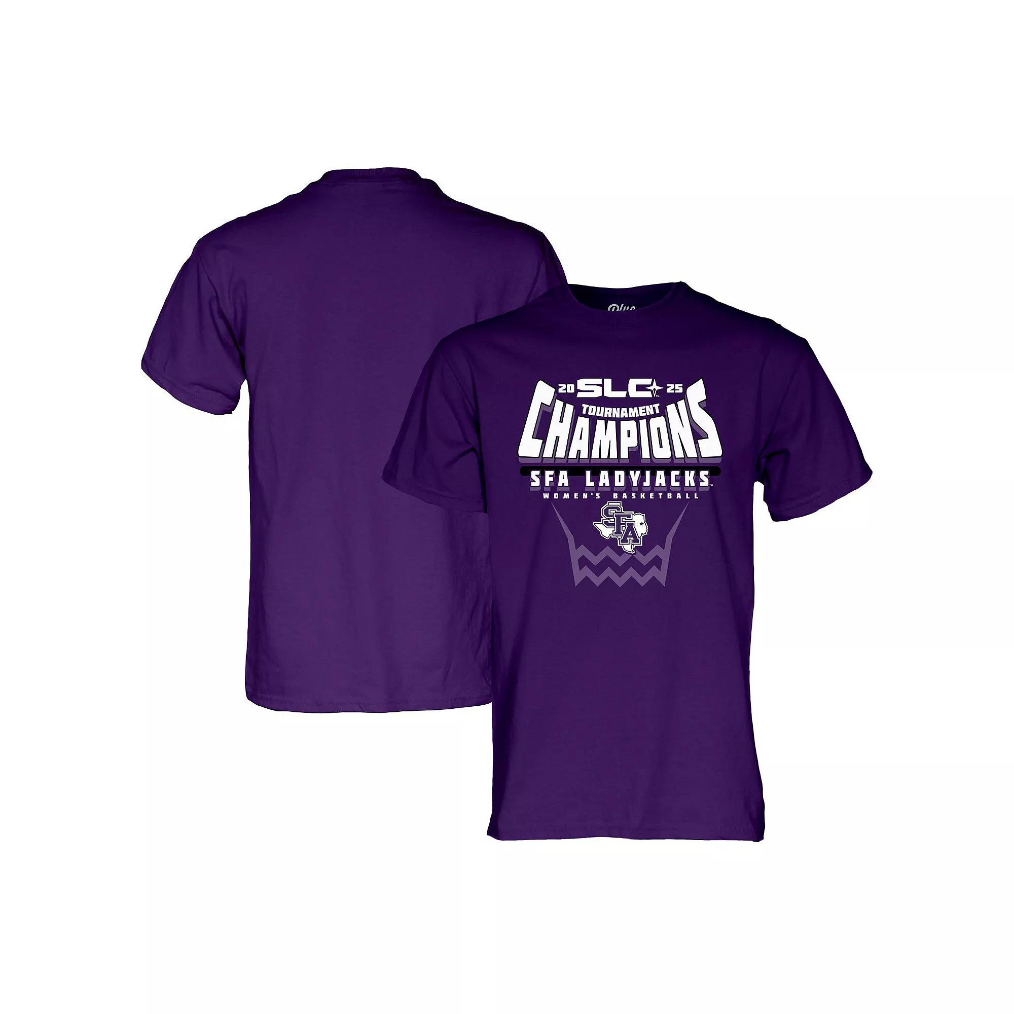 Unisex Blue 84 Purple Stephen F Austin Ladyjacks 2025 Southland Women's Basketball Conference Tournament Champions T-Shirt, Adult Unisex,  Product Image