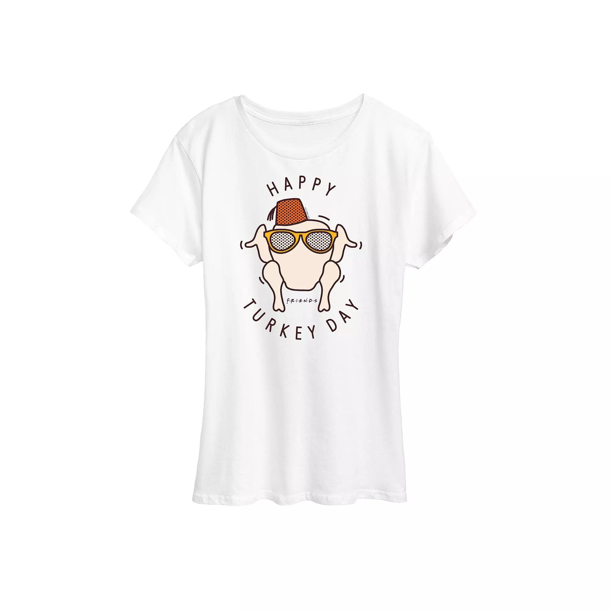 Women's Friends Happy Turkey Day Graphic Tee, Girl's,  Product Image