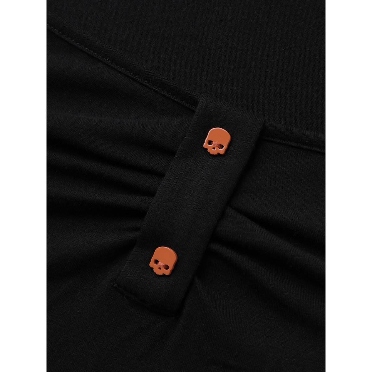 Plus Size Bats Print Halloween Sheer Pockets Maxi Dress Black Women Party&Cocktail Party Curvy Bloomchic 26/4X Product Image