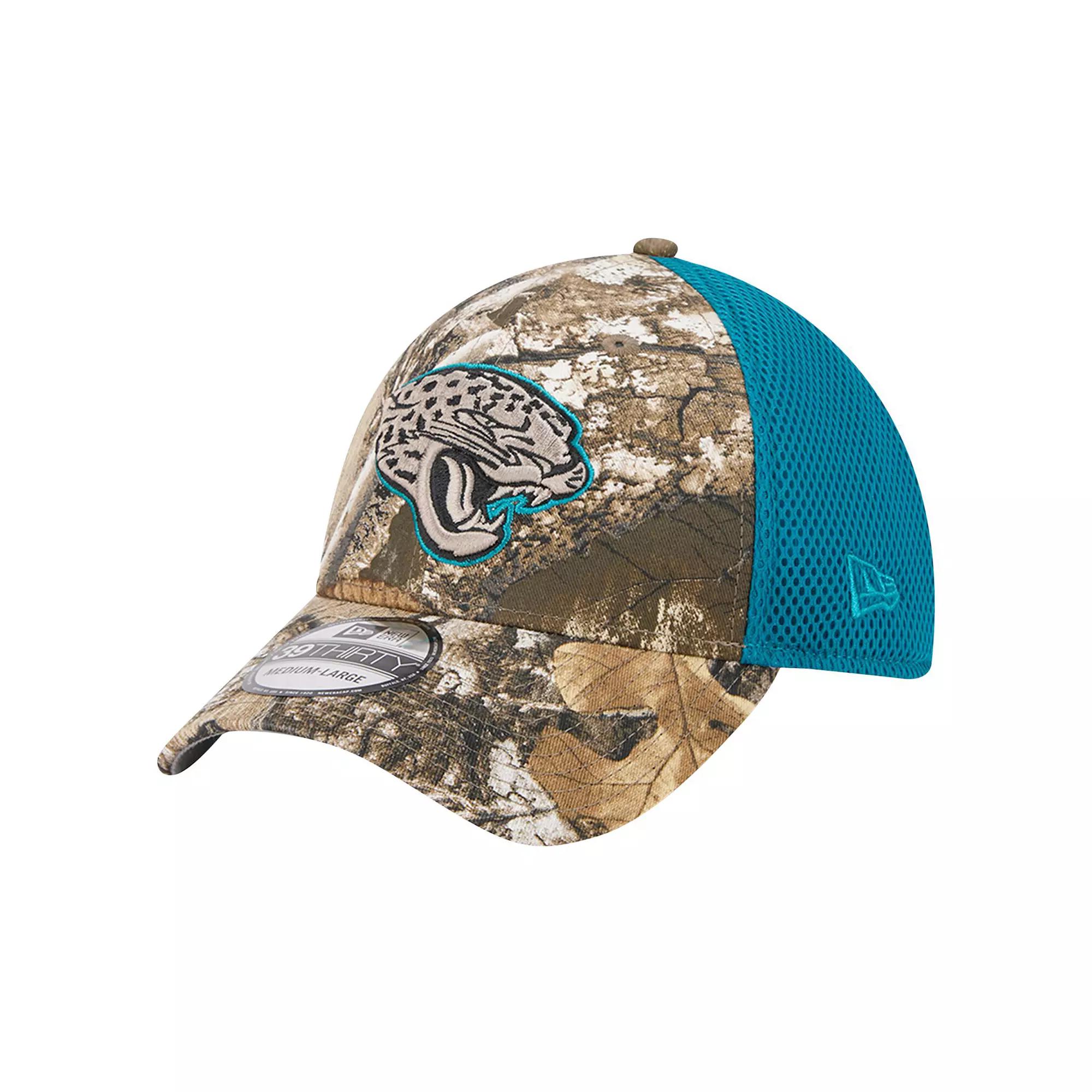 Men's New Era Realtree Camo/Teal Jacksonville Jaguars Active 39THIRTY Flex Hat, Size: Large/XL, Green Product Image